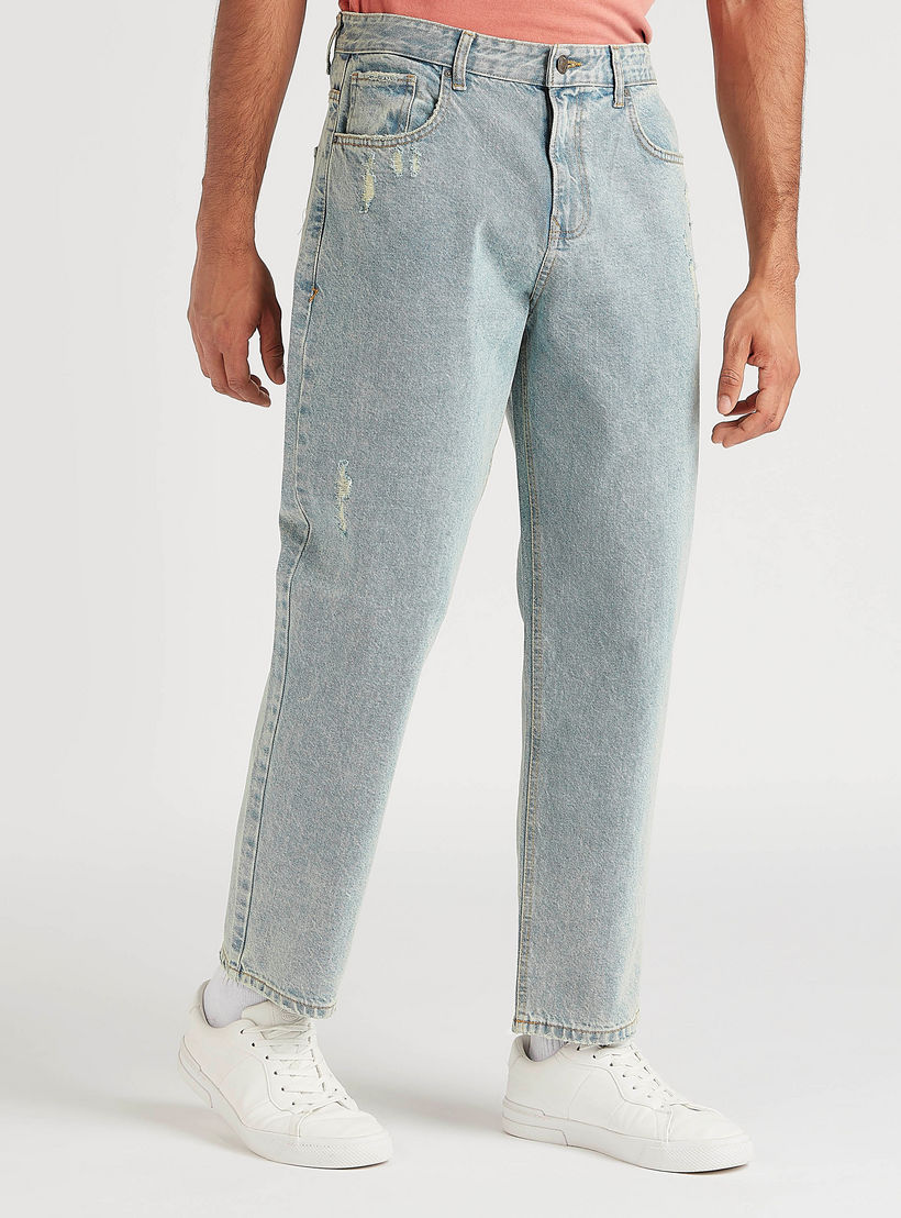 بنطلون جينز دنيم ممزّق بقصّة مريحة وخصر متوسّط الارتفاع من لي كوبر-men-clothing-bottoms-jeans-image-6