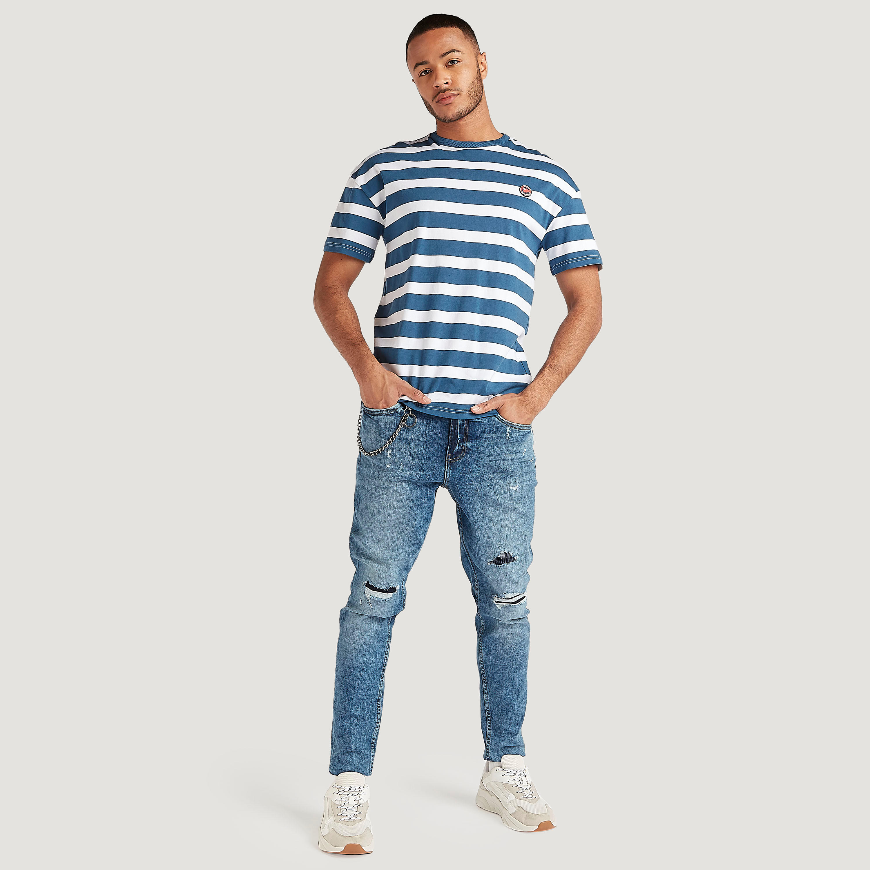بنطلون جينز مضلّع كاروت فيت بخصر منخفض من لي كوبر-men-clothing-bottoms-jeans-image-2