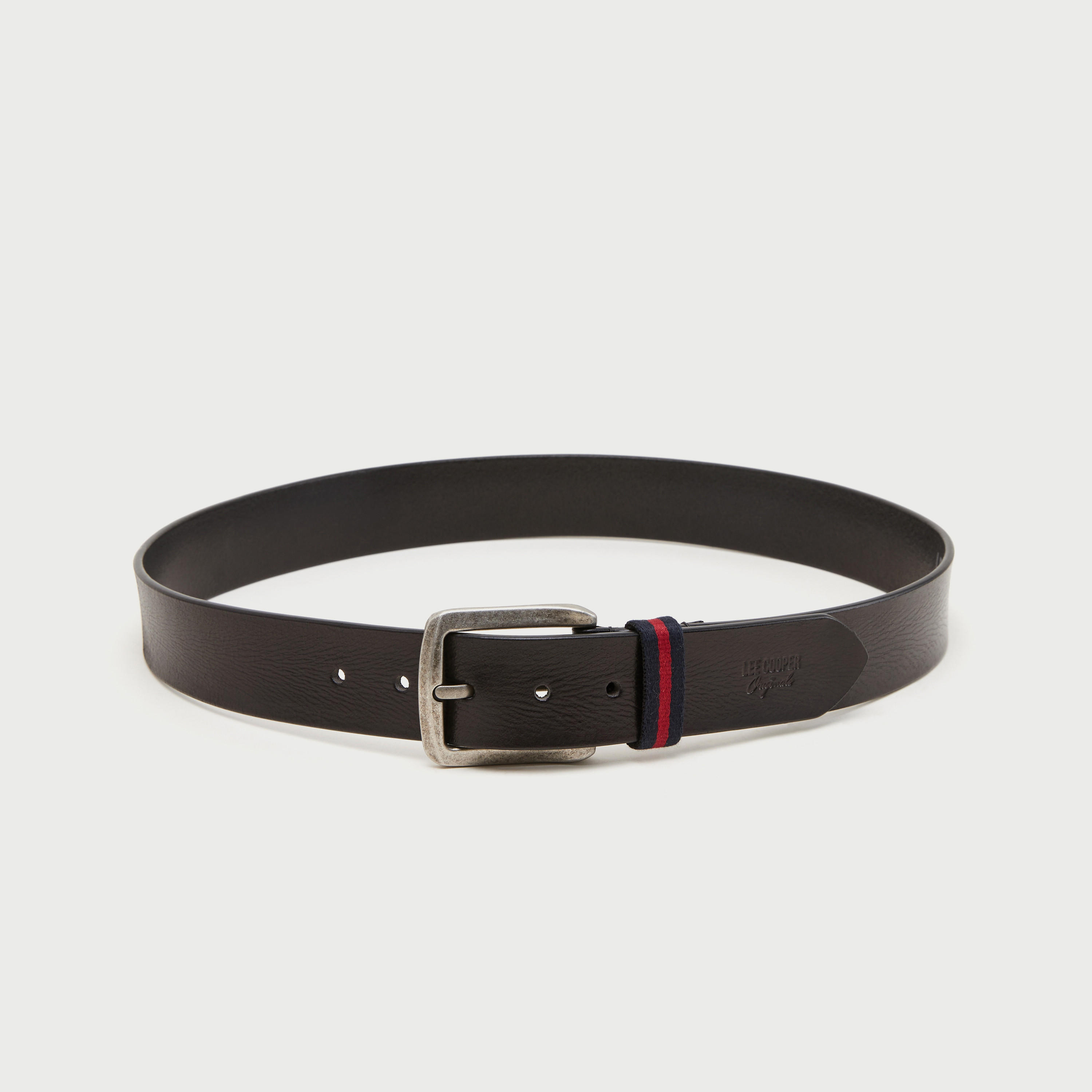 حزام خصر جلد بارز الملمس بإبزيم بدبّوس من لي كوبر-men-beltsandwallets-belts-image-3