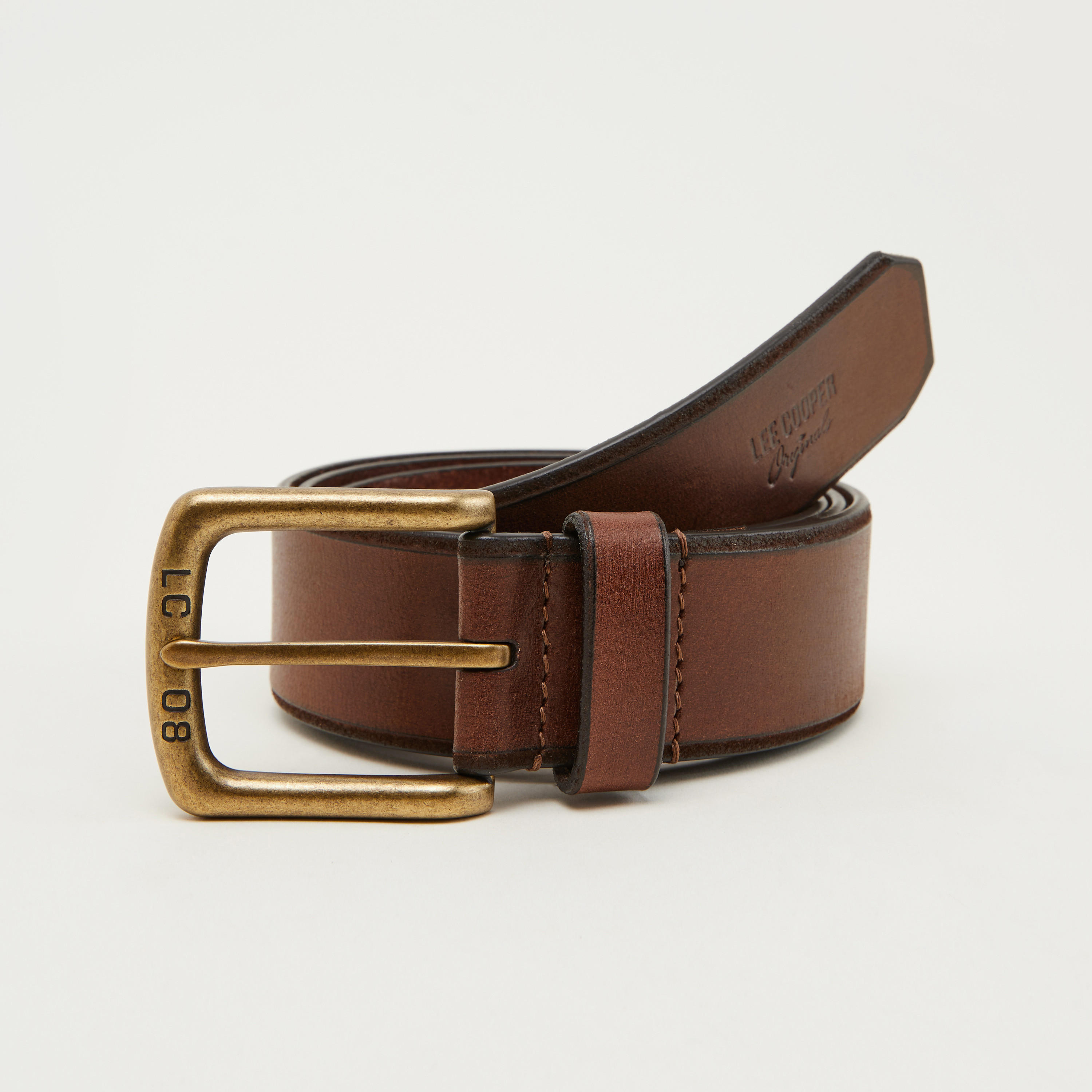 حزام خصر جلد بارز الملمس بإبزيم بدبّوس من لي كوبر-men-beltsandwallets-belts-image-1