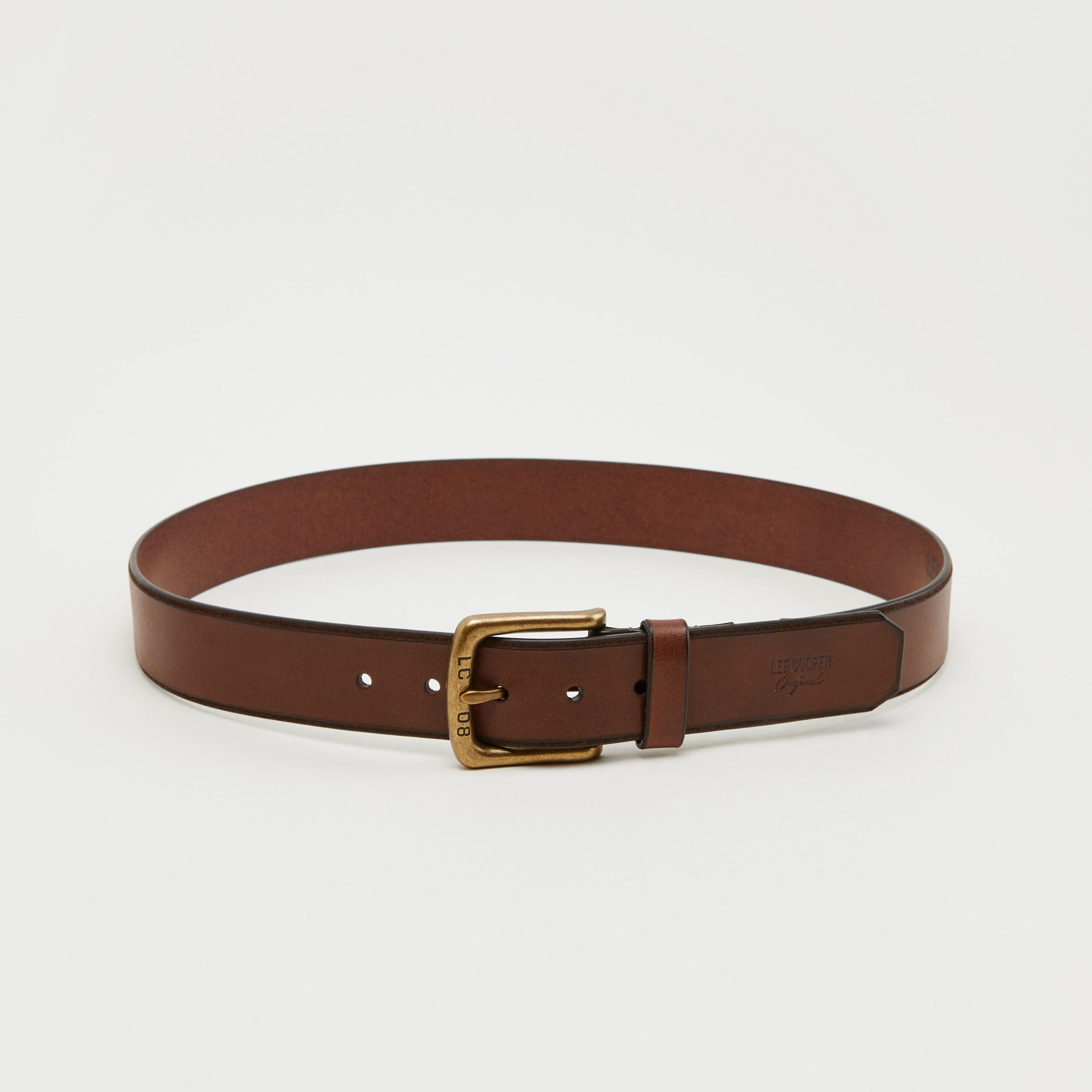حزام خصر جلد بارز الملمس بإبزيم بدبّوس من لي كوبر-men-beltsandwallets-belts-image-4