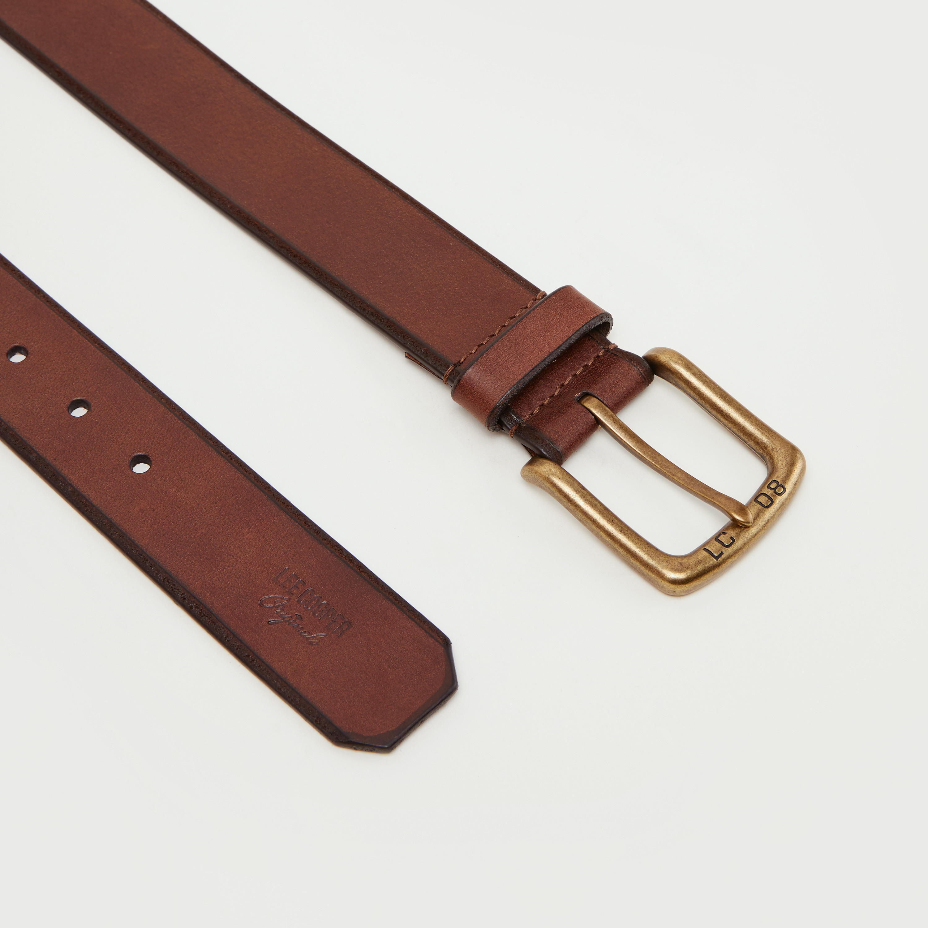 حزام خصر جلد بارز الملمس بإبزيم بدبّوس من لي كوبر-men-beltsandwallets-belts-image-5