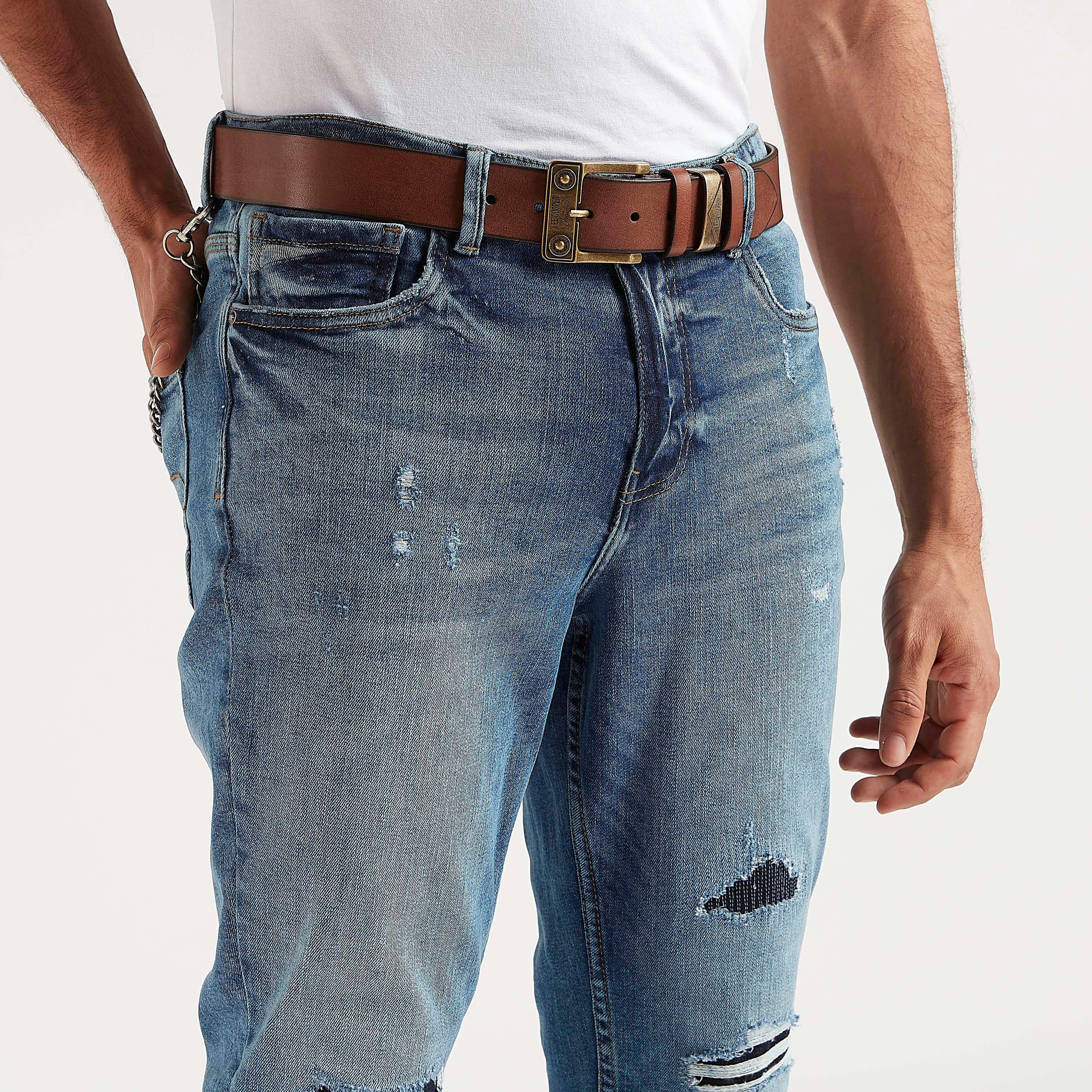 حزام خصر جلد بإبزيم إغلاق من لي كوبر-men-beltsandwallets-belts-image-2