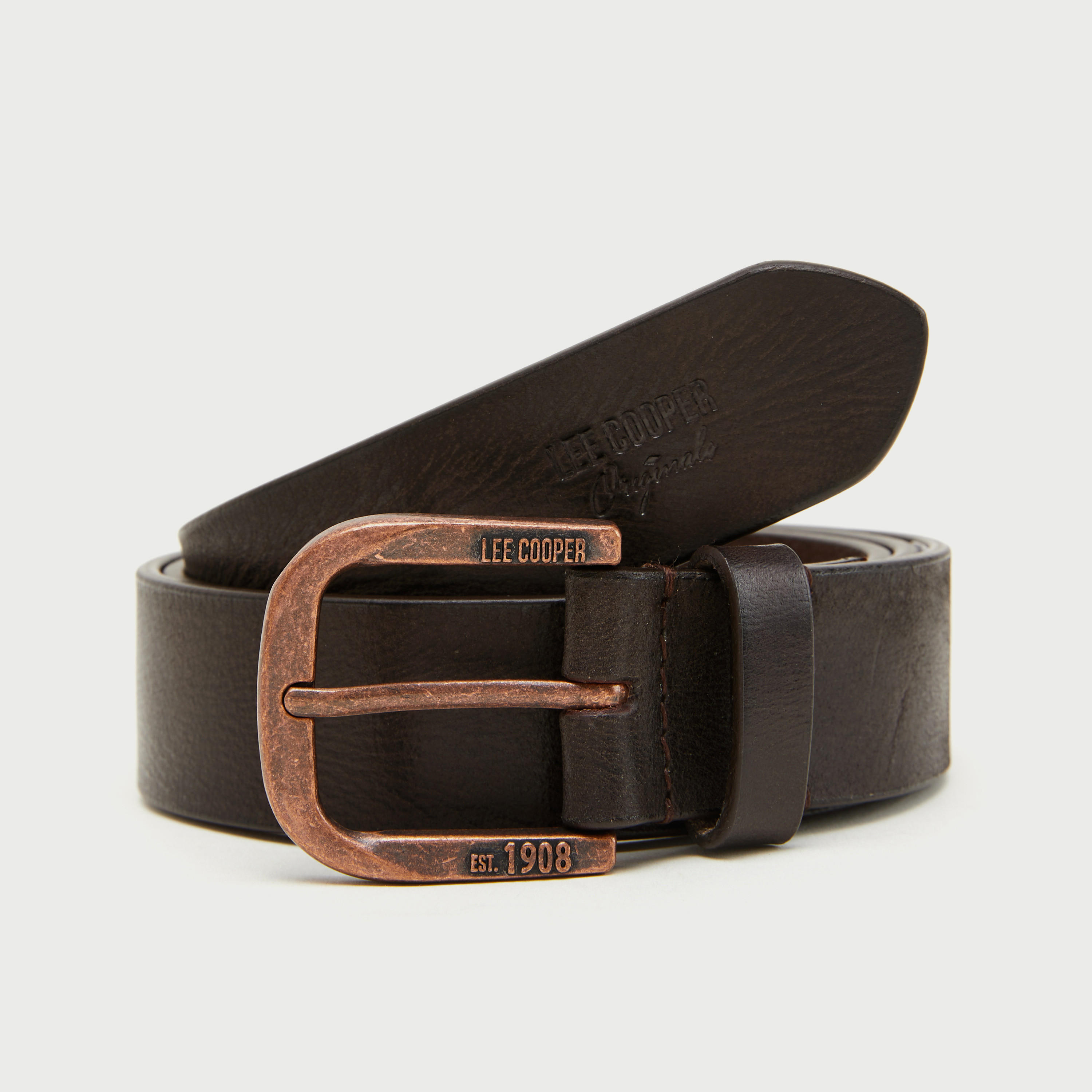 حزام خصر جلد بارز الملمس بإبزيم بدبّوس من لي كوبر-men-beltsandwallets-belts-image-1