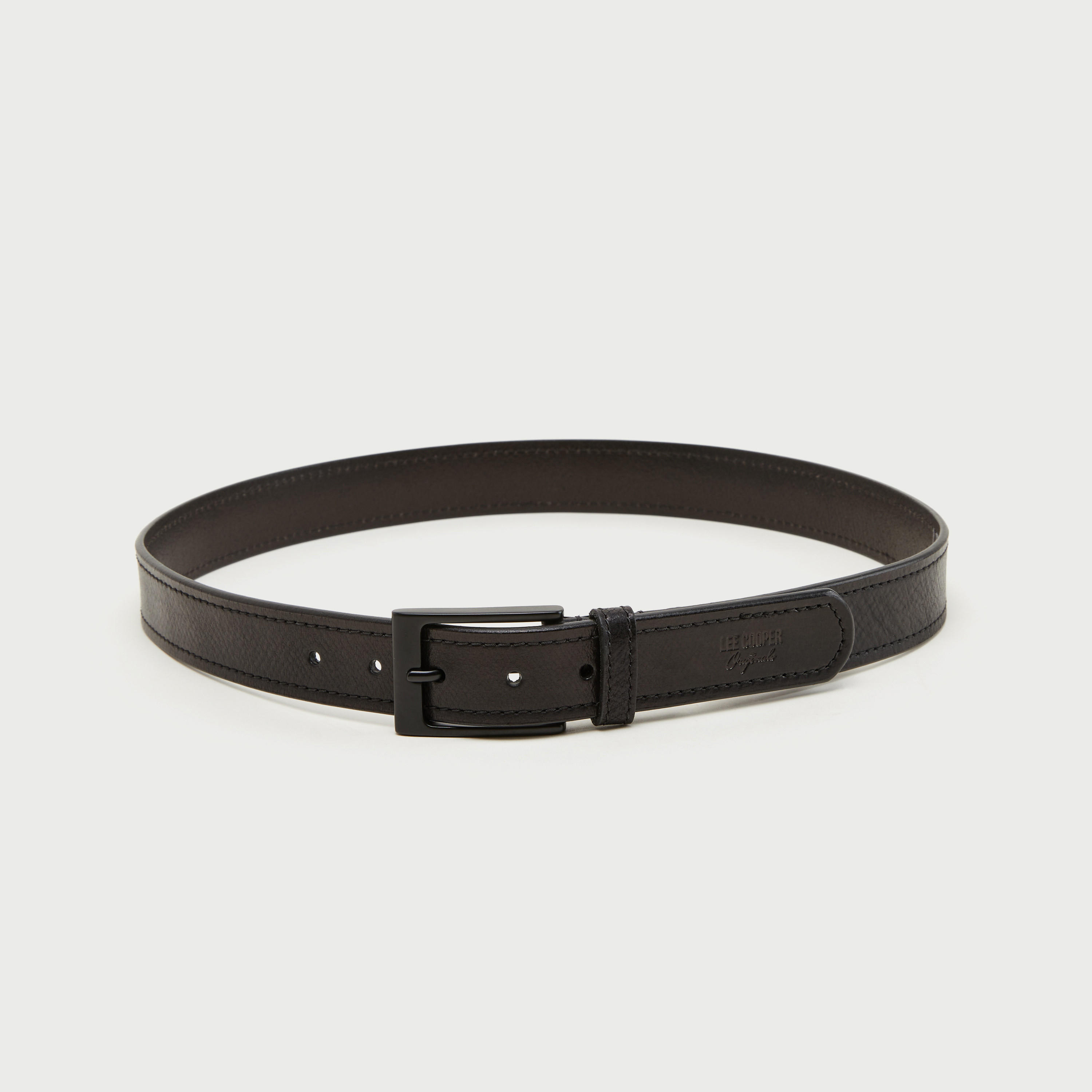 حزام خصر جلد بارز الملمس بإبزيم بدبّوس من لي كوبر-men-beltsandwallets-belts-image-4