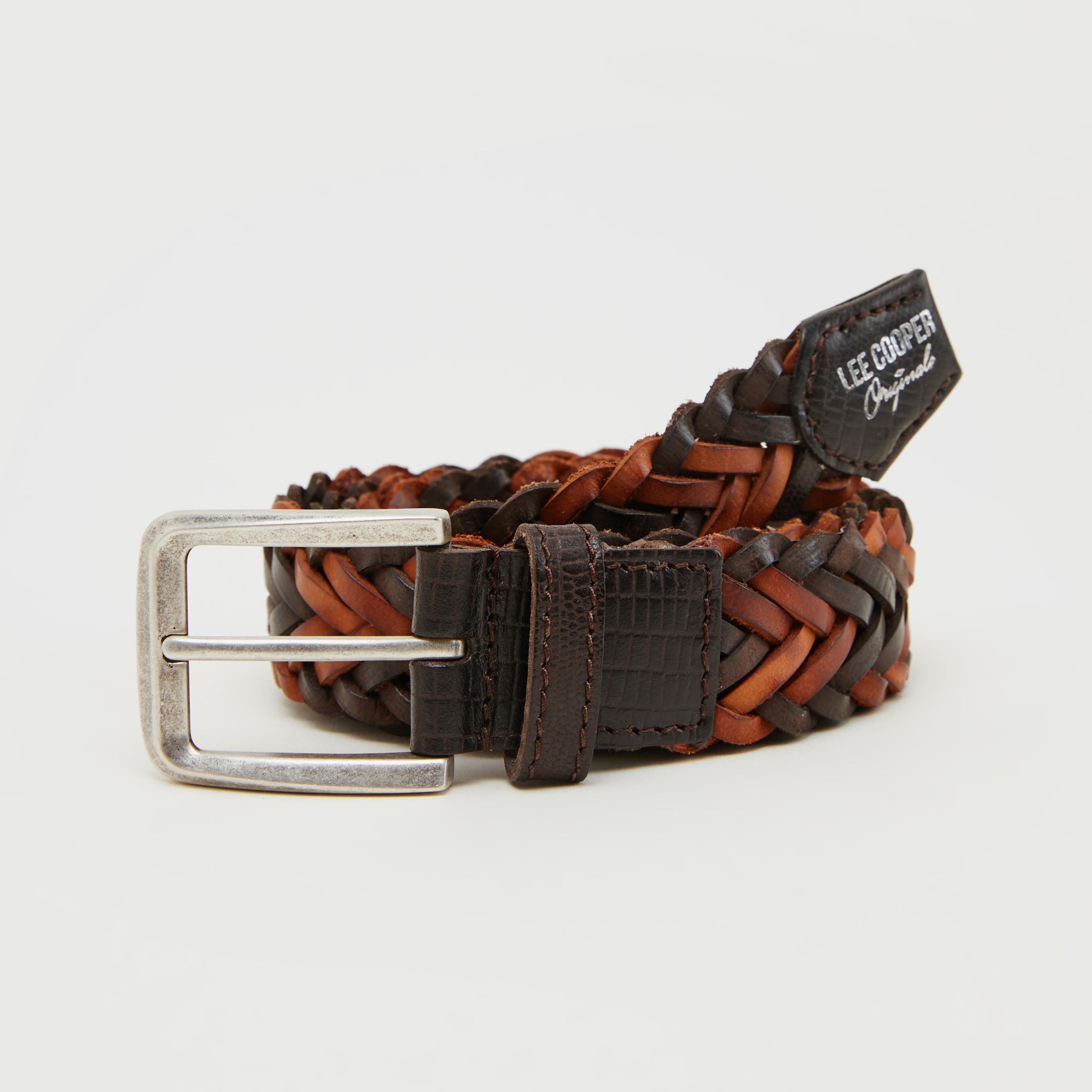 حزام خصر جلد بارز الملمس بإبزيم بدبّوس من لي كوبر-men-beltsandwallets-belts-image-1