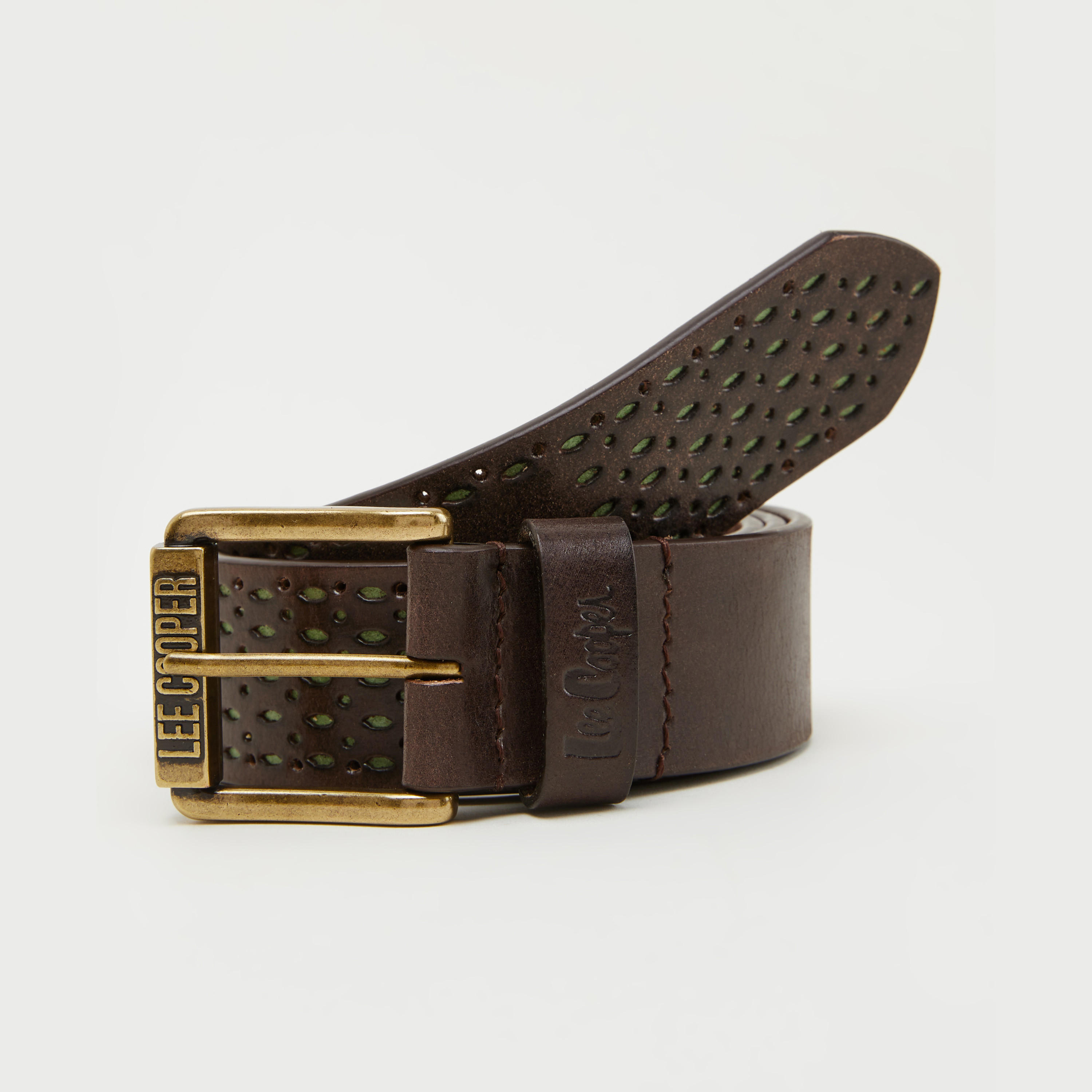 Lee Cooper Pin Buckle Waist Belt with Cutwork Design-men-beltsandwallets-belts-image-1