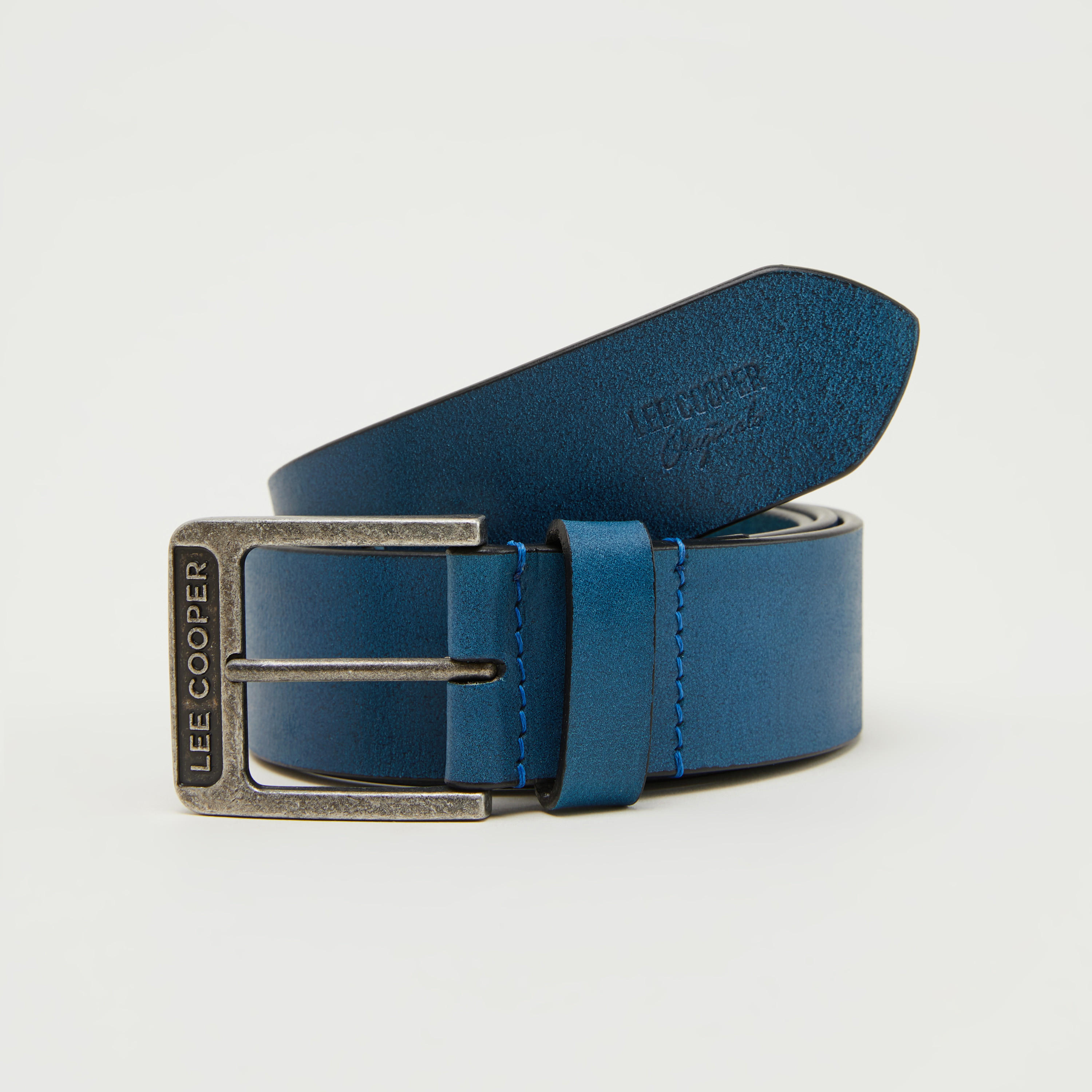 حزام خصر جلد بارز الملمس بإبزيم بدبّوس من لي كوبر-men-beltsandwallets-belts-image-1