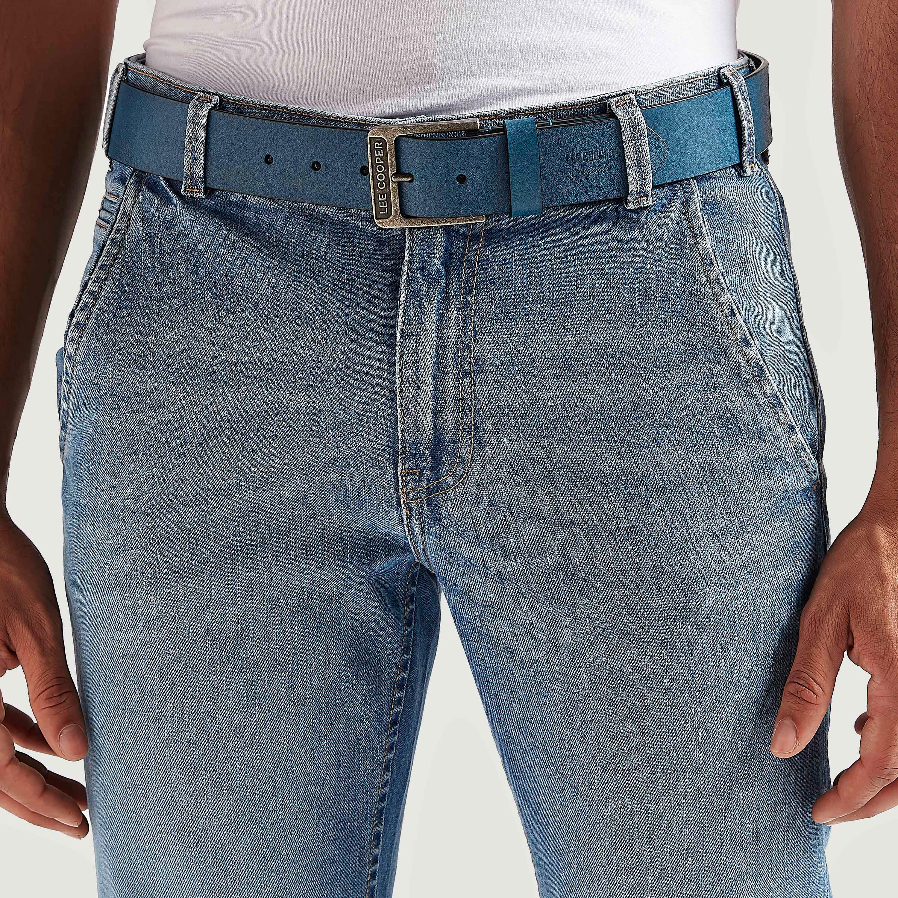 حزام خصر جلد بارز الملمس بإبزيم بدبّوس من لي كوبر-men-beltsandwallets-belts-image-2
