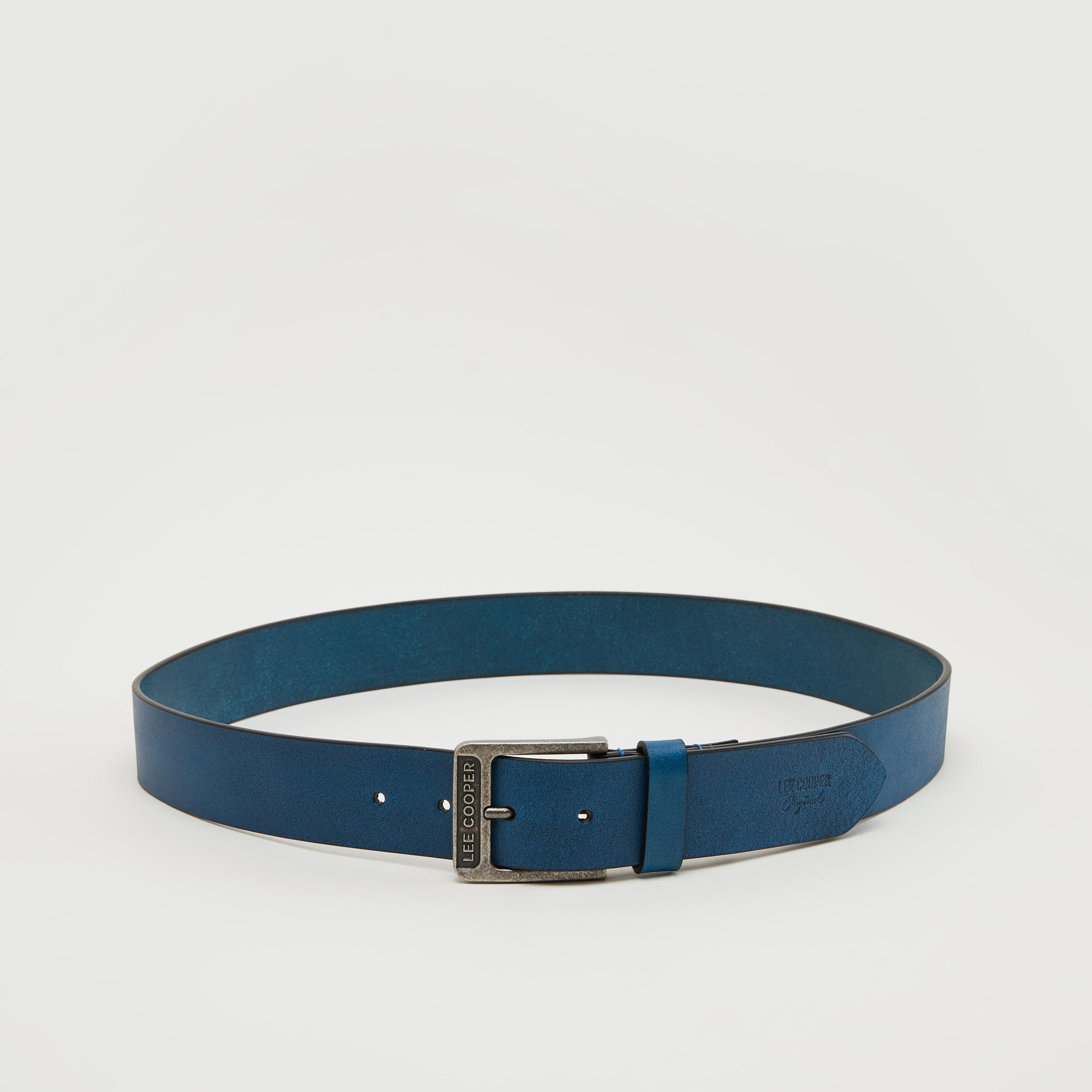 حزام خصر جلد بارز الملمس بإبزيم بدبّوس من لي كوبر-men-beltsandwallets-belts-image-4