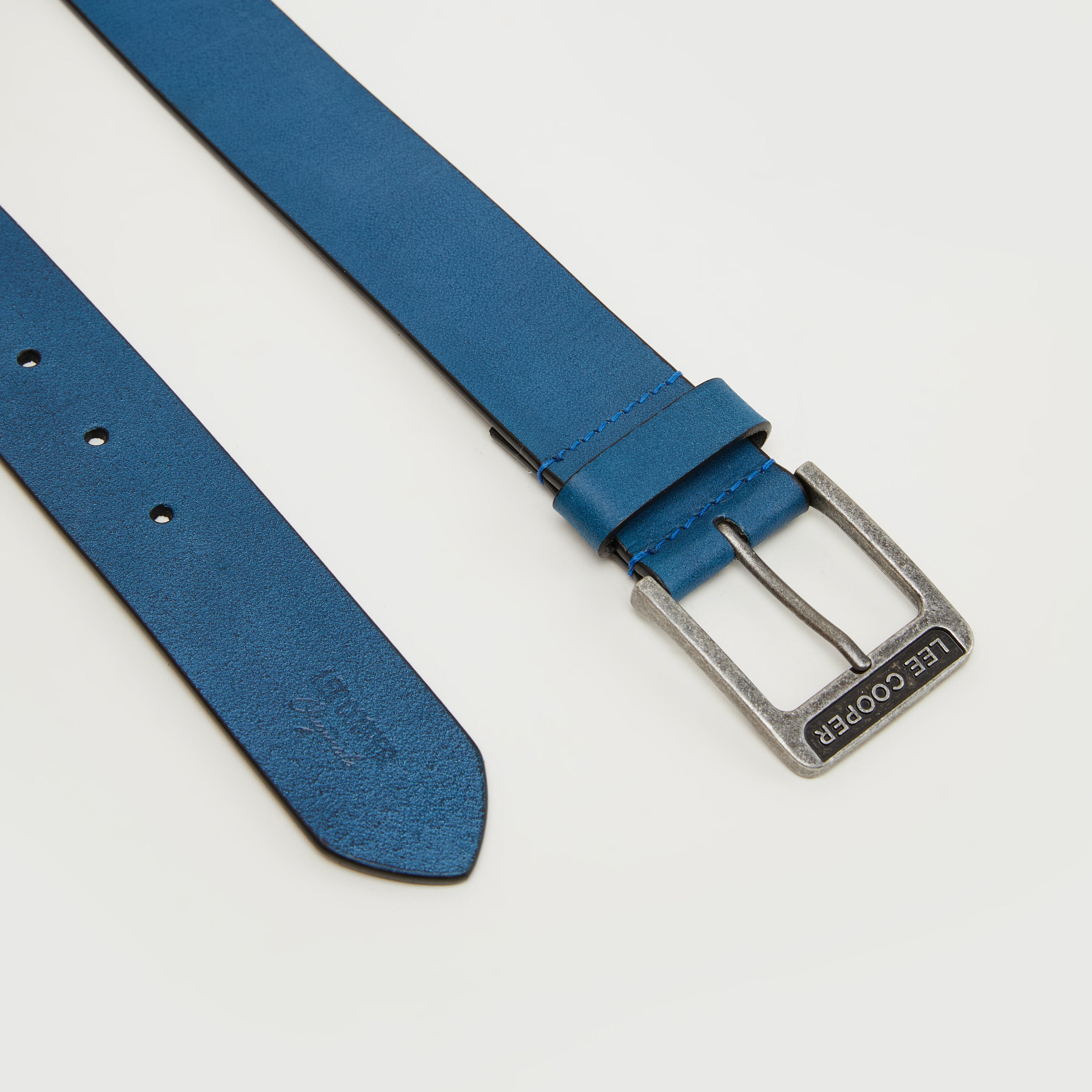 حزام خصر جلد بارز الملمس بإبزيم بدبّوس من لي كوبر-men-beltsandwallets-belts-image-5