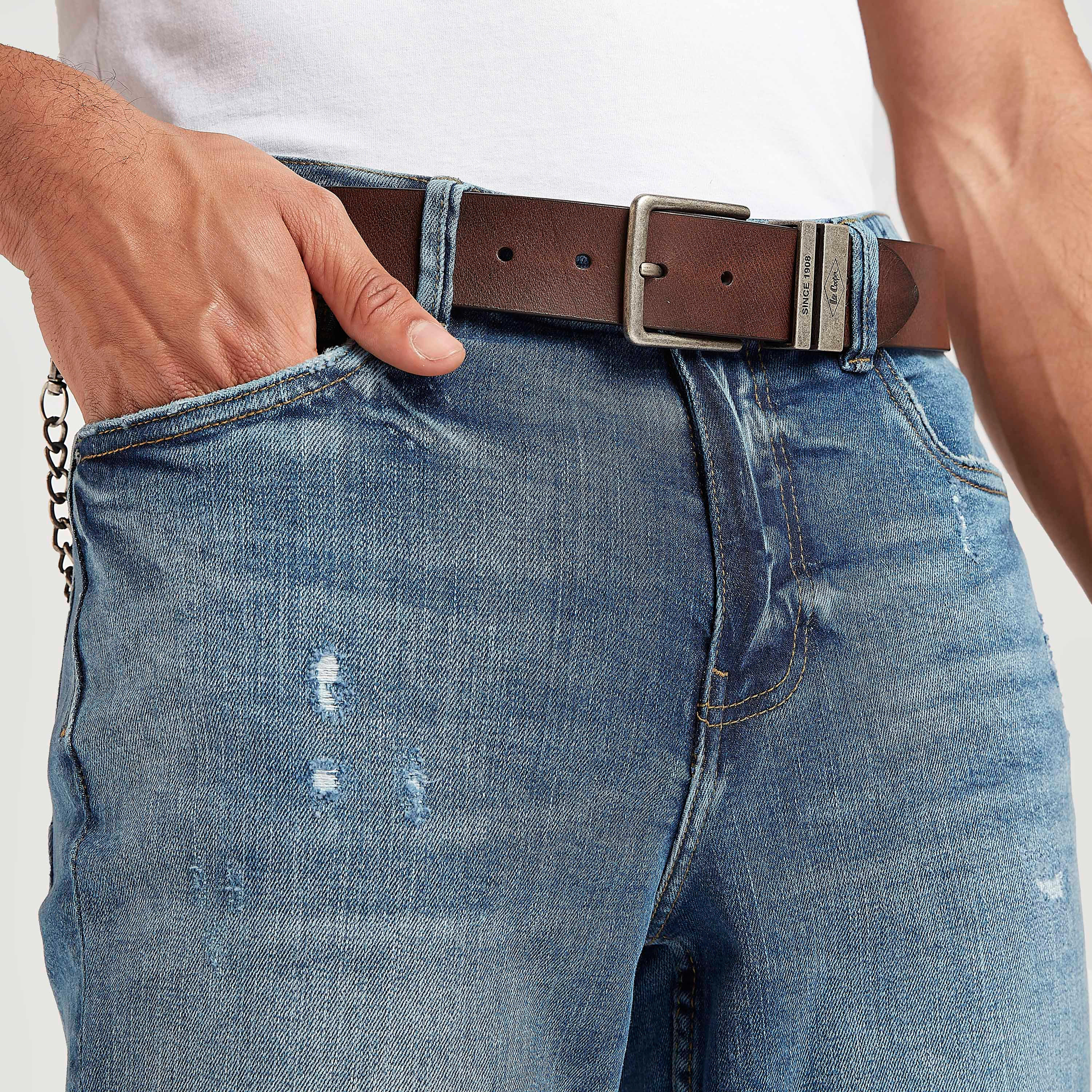 حزام خصر جلد بإبزيم إغلاق من لي كوبر-men-beltsandwallets-belts-image-2