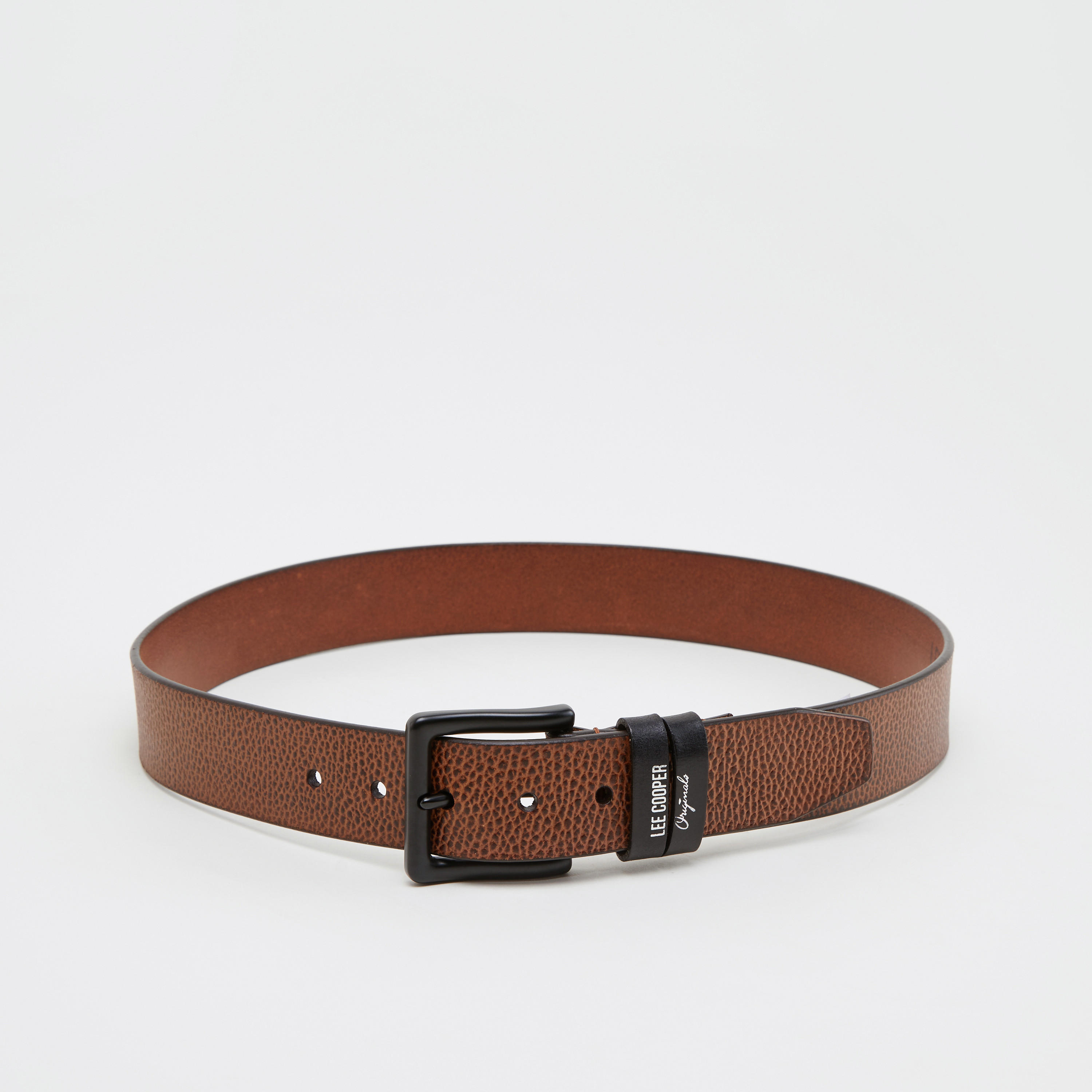 Lee Cooper Textured Leather Belt with Pin Buckle Closure-men-beltsandwallets-belts-image-4