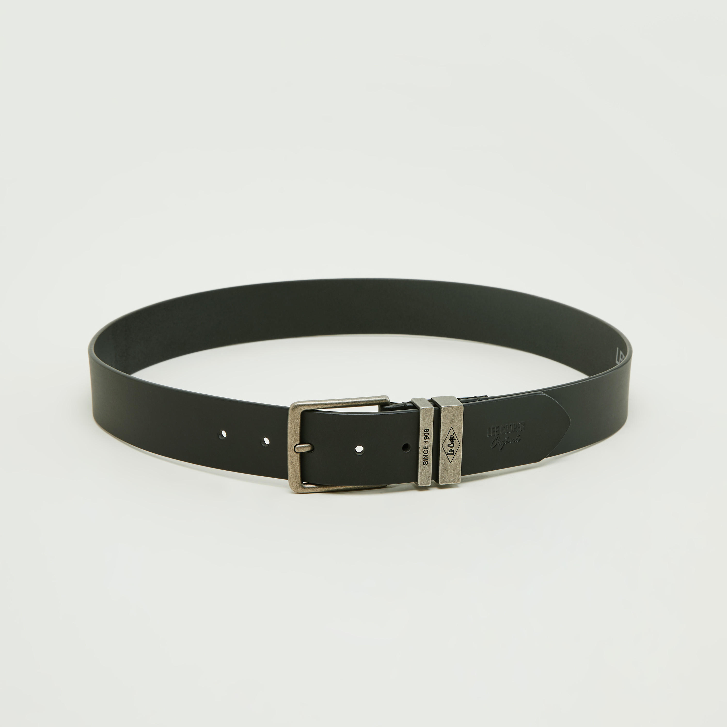 حزام خصر جلد سادة بإبزيم بدبّوس من لي كوبر-men-beltsandwallets-belts-image-2