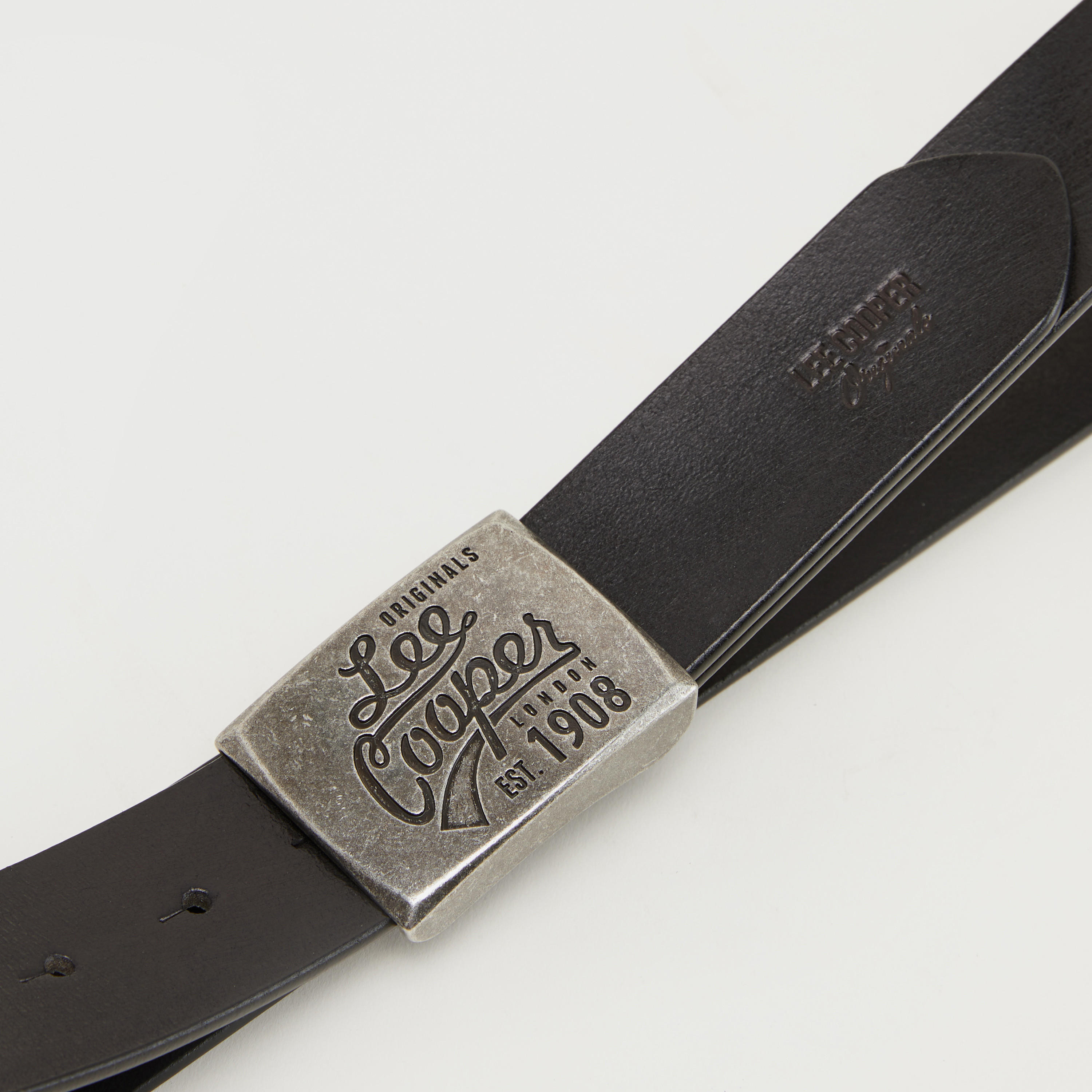 Lee Cooper Solid Leather Belt with Plate Buckle Closure-men-beltsandwallets-belts-image-3