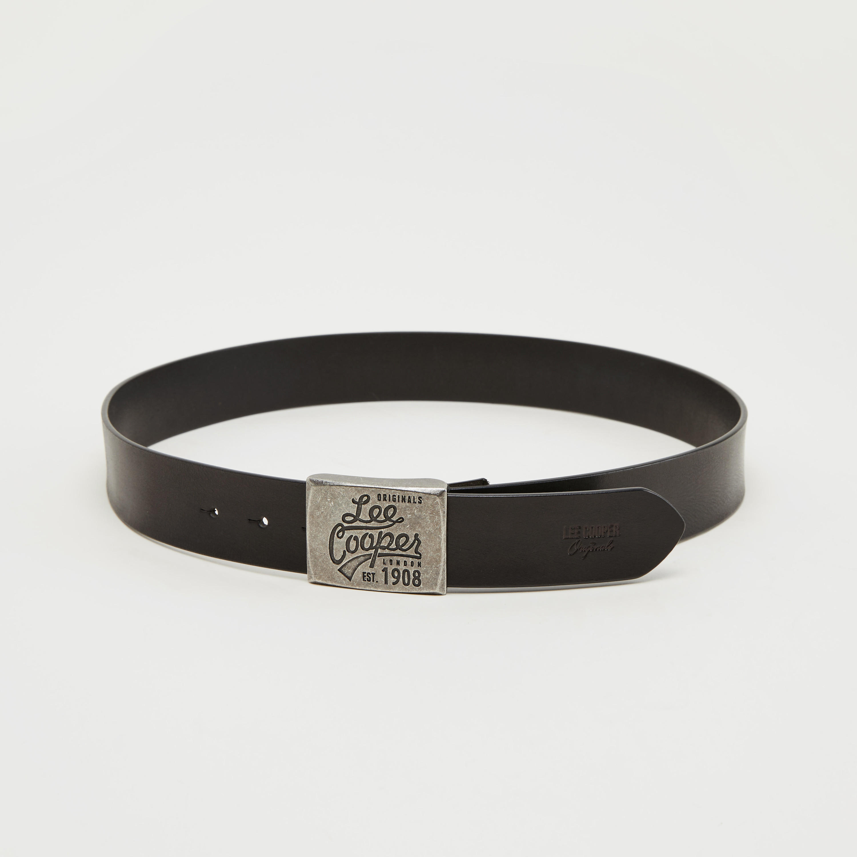 Lee Cooper Solid Leather Belt with Plate Buckle Closure-men-beltsandwallets-belts-image-4