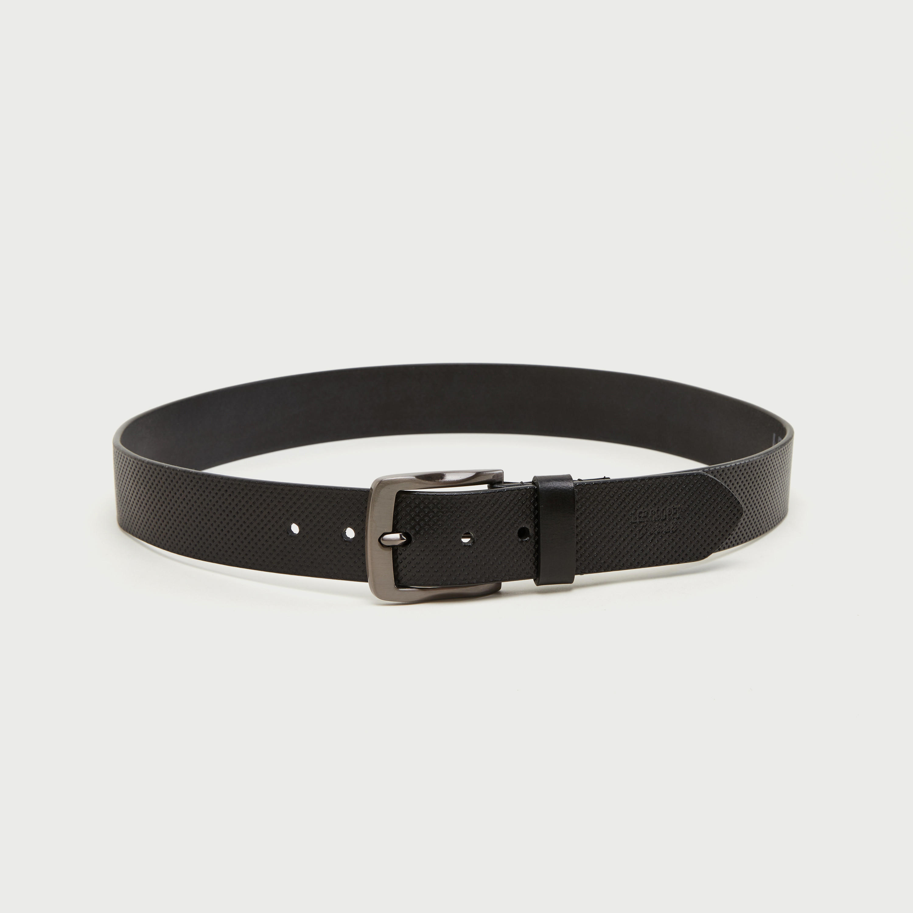 حزام جلد بارز الملمس بإبزيم إغلاق بدبوس من لي كوبر-men-beltsandwallets-belts-image-4