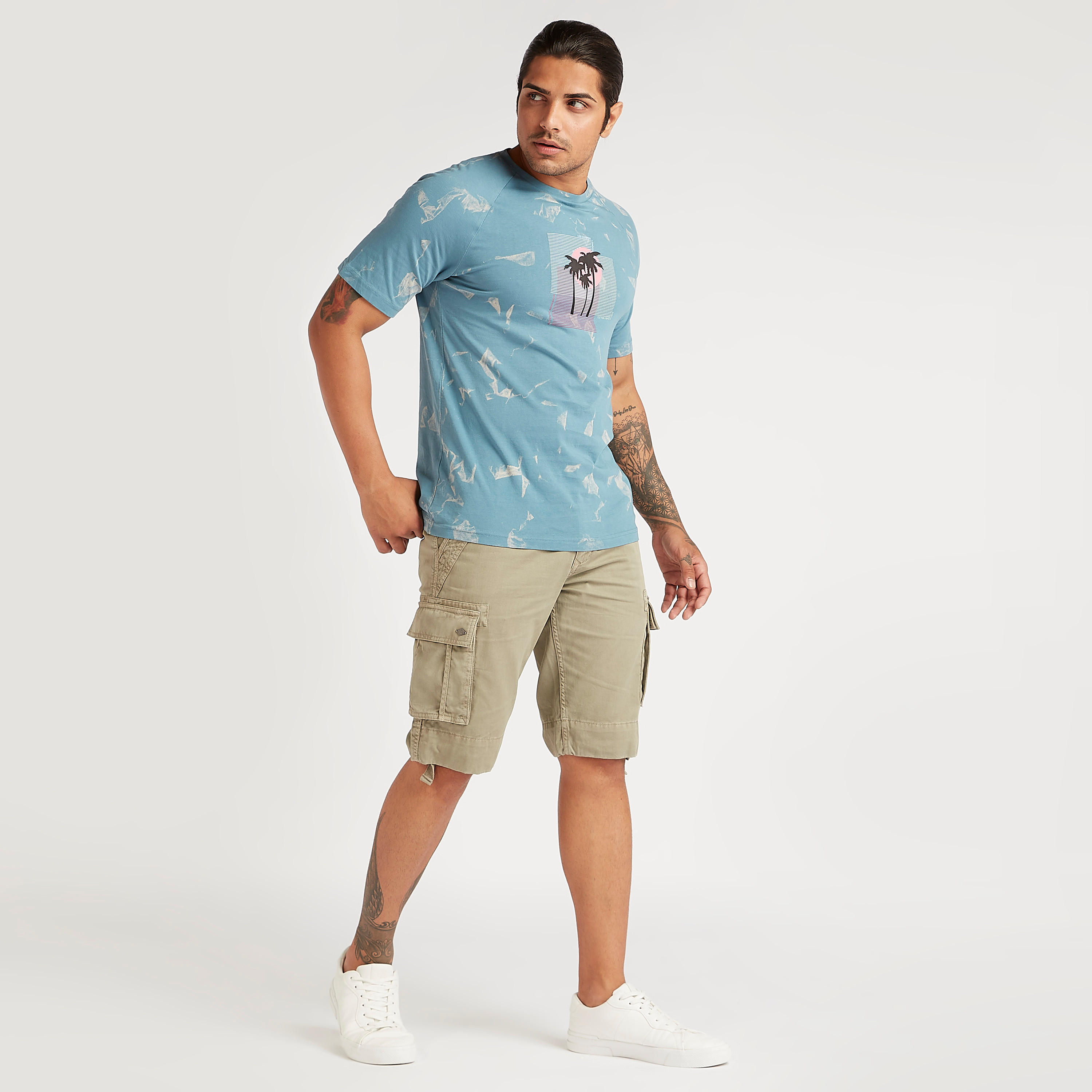 Lee Cooper Print T-shirt with Short Sleeves and Crew Neck-men-clothing-tshirtsandpolos-tshirts-image-2