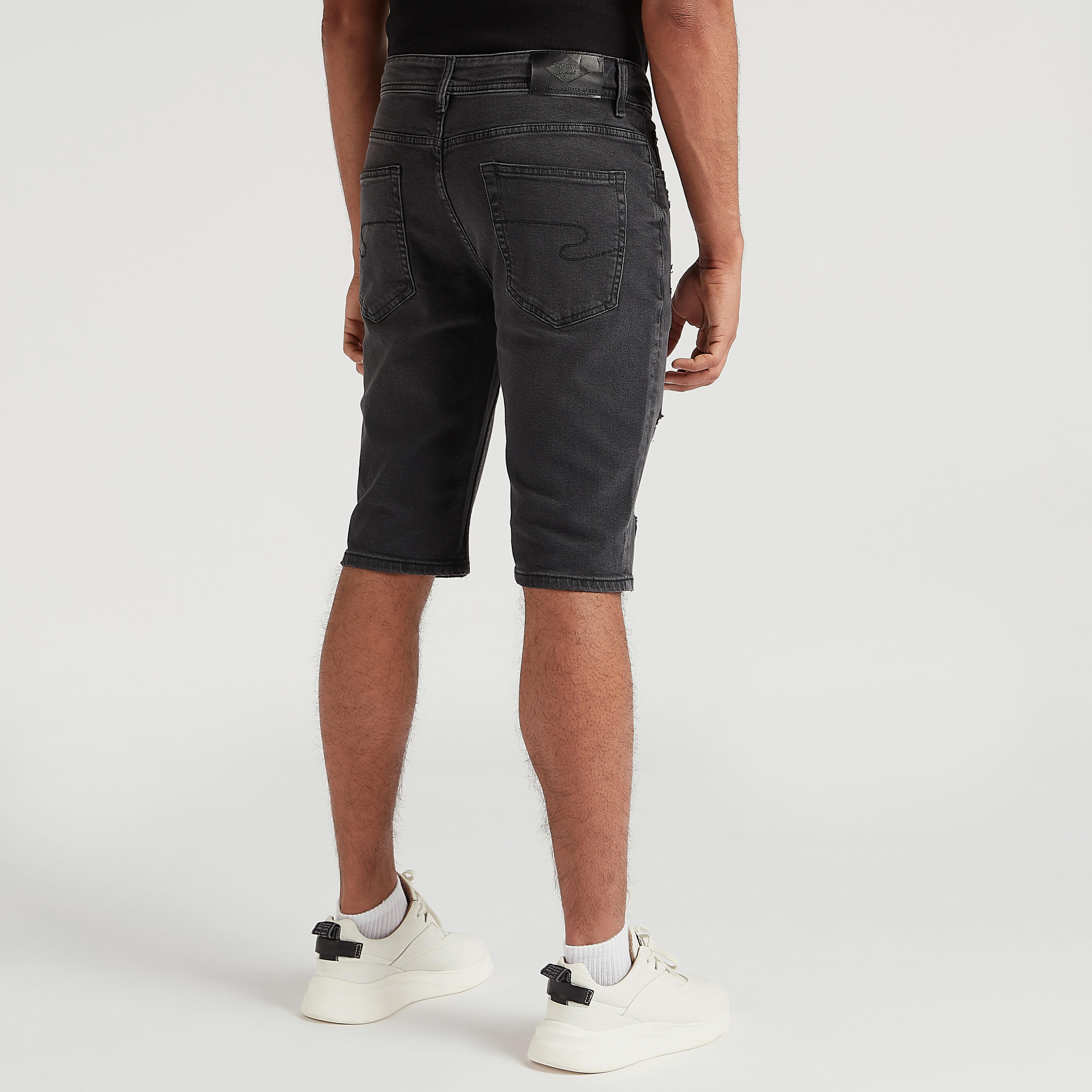 شورت دنيم مضلّع بجيوب وخصر متوسّط الارتفاع من لي كوبر-men-clothing-bottoms-shorts-image-4