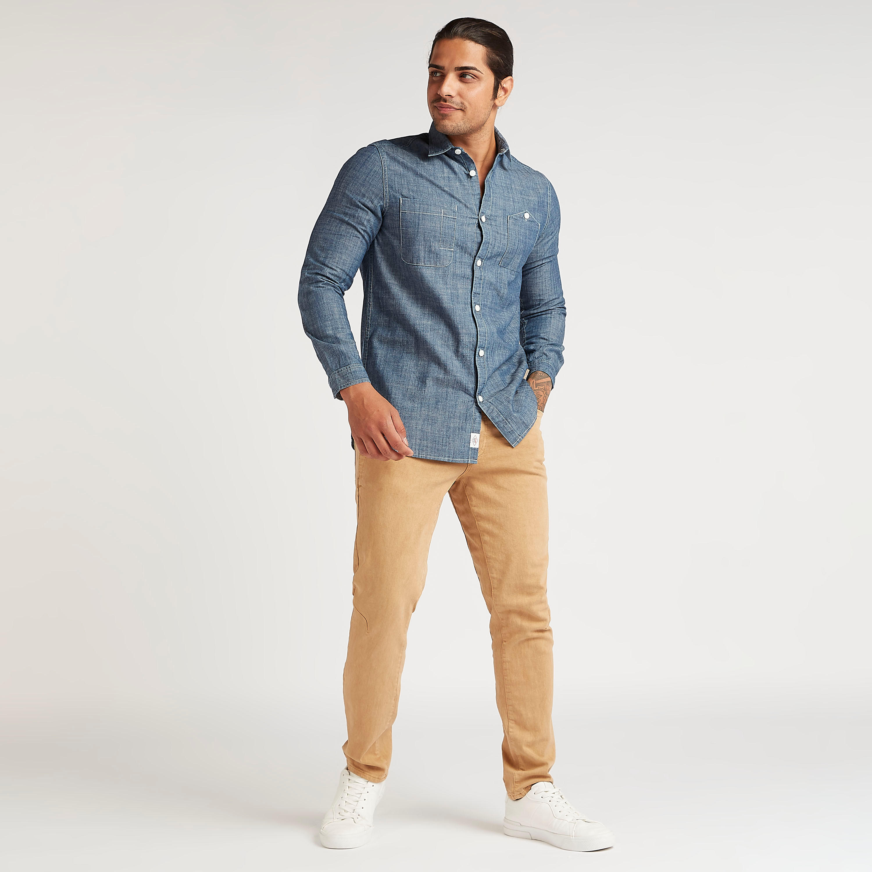 Lee Cooper Textured Shirt with Long Sleeves and Pockets-men-clothing-shirts-image-2