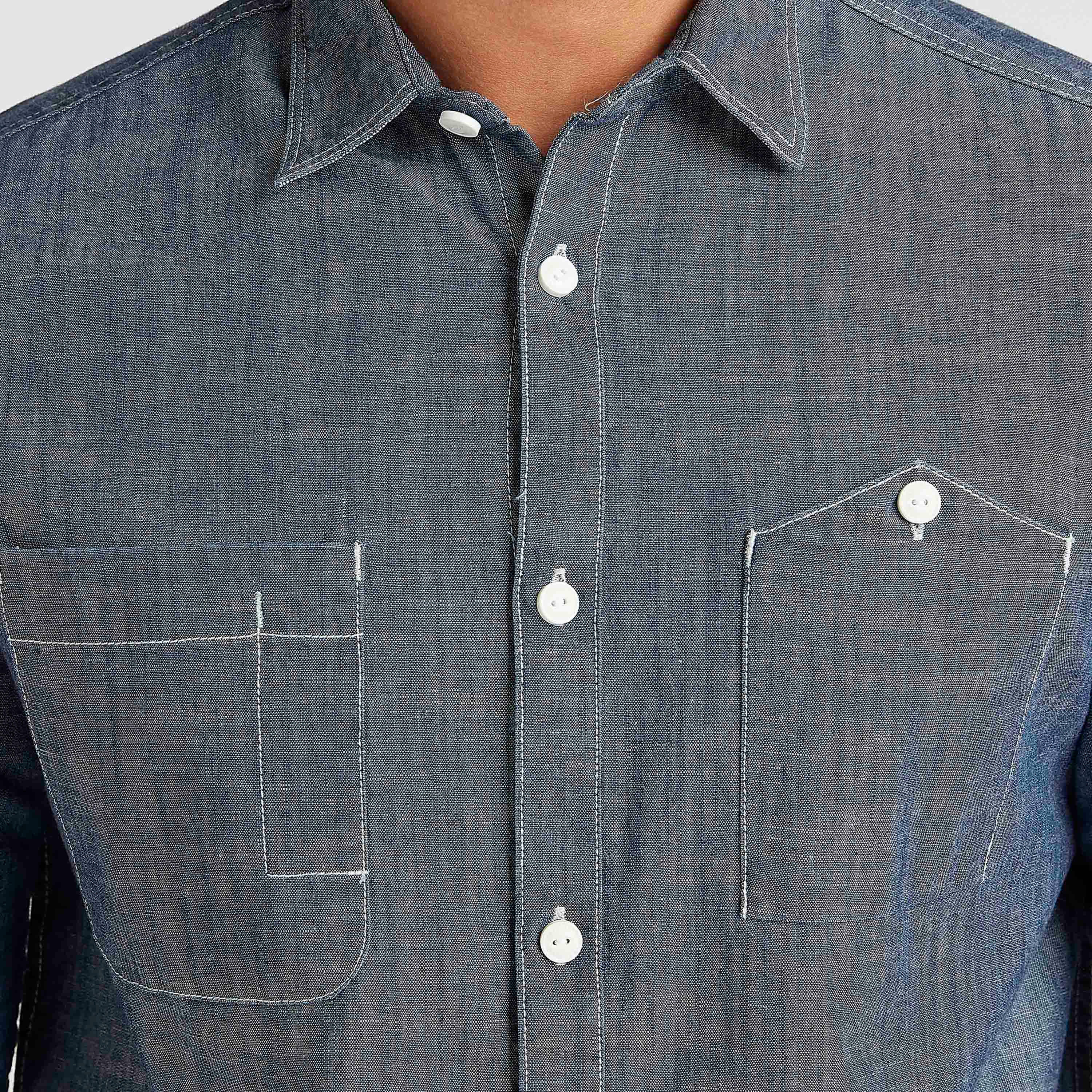 Lee Cooper Textured Shirt with Long Sleeves and Pockets-men-clothing-shirts-image-3
