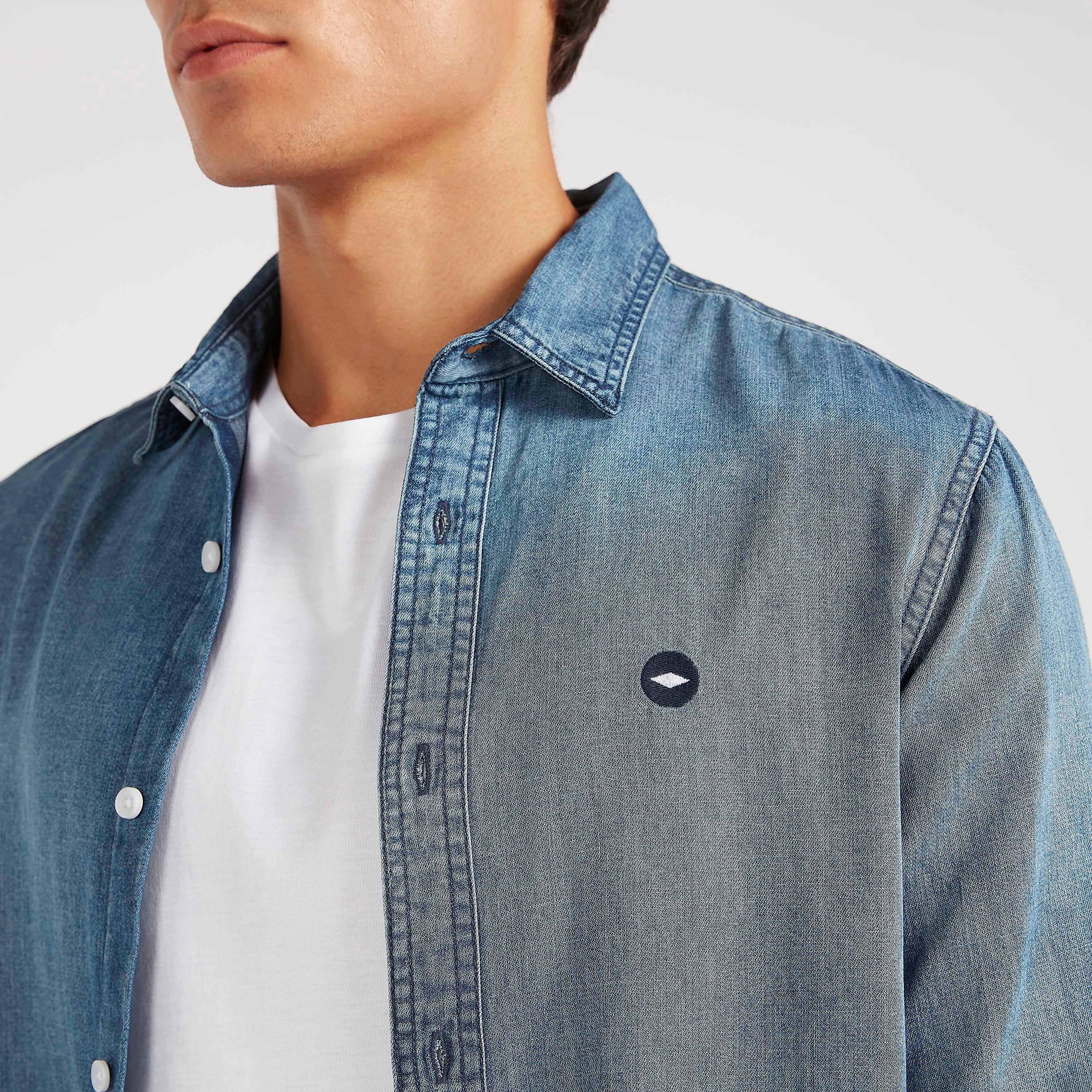 قميص كاروهات بألوان متدرجة بأكمام طويلة من لي كوبر-men-clothing-shirts-image-3
