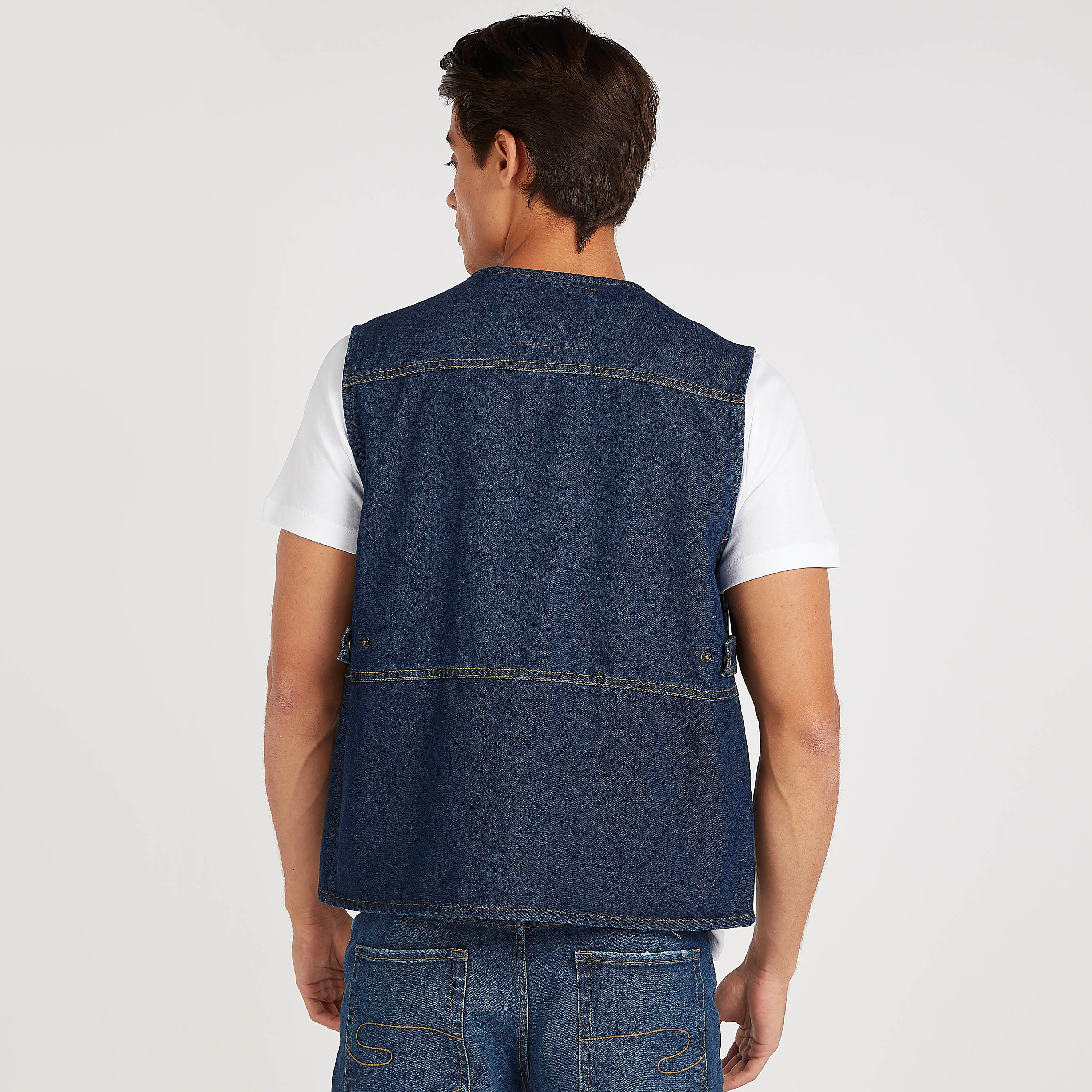 Lee Cooper Solid Zip Through Gilet with Flap Pockets-men-clothing-jacketsandblazers-jackets-image-4