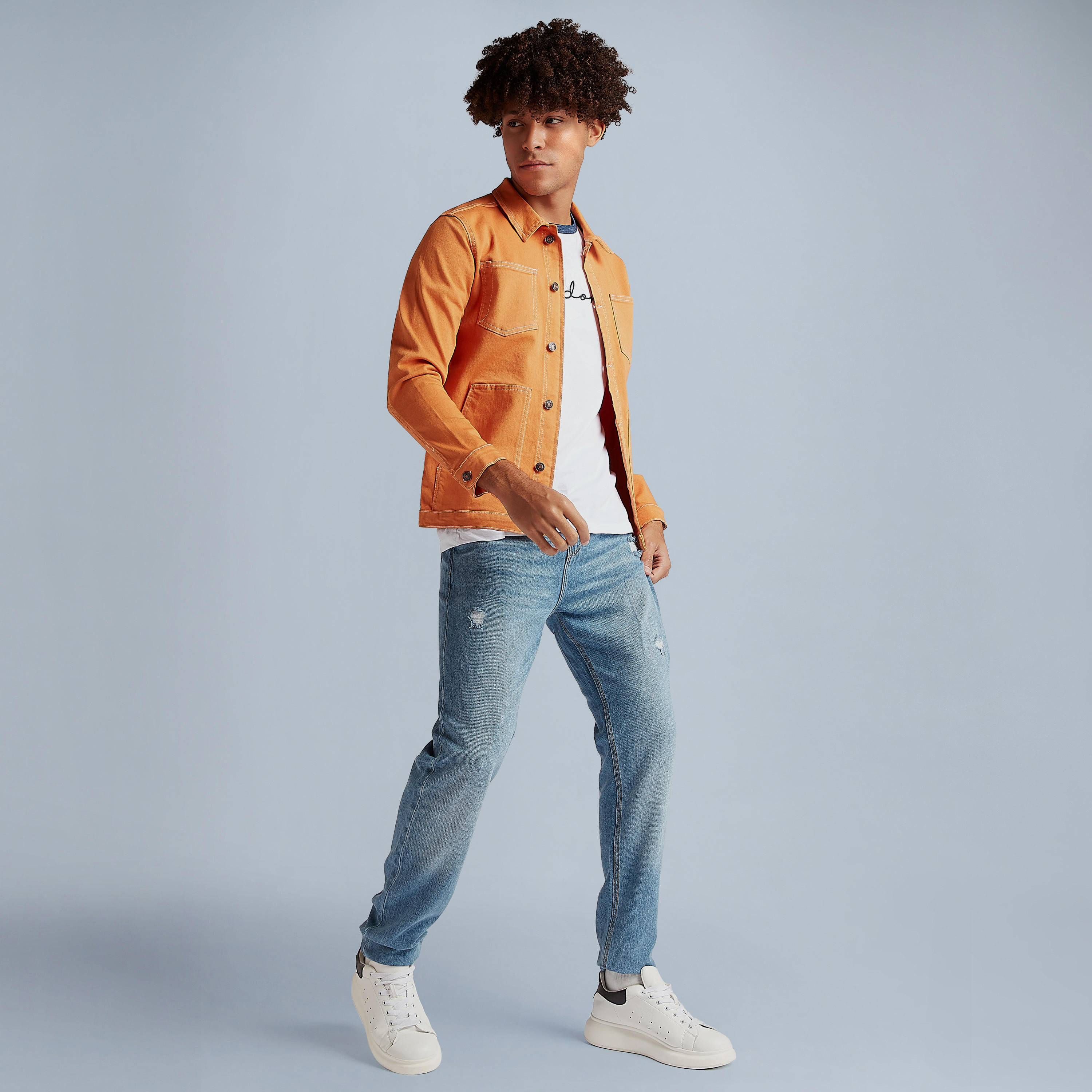 Lee Cooper Denim Jacket with Pockets and Long Sleeves-men-clothing-jacketsandblazers-jackets-image-3