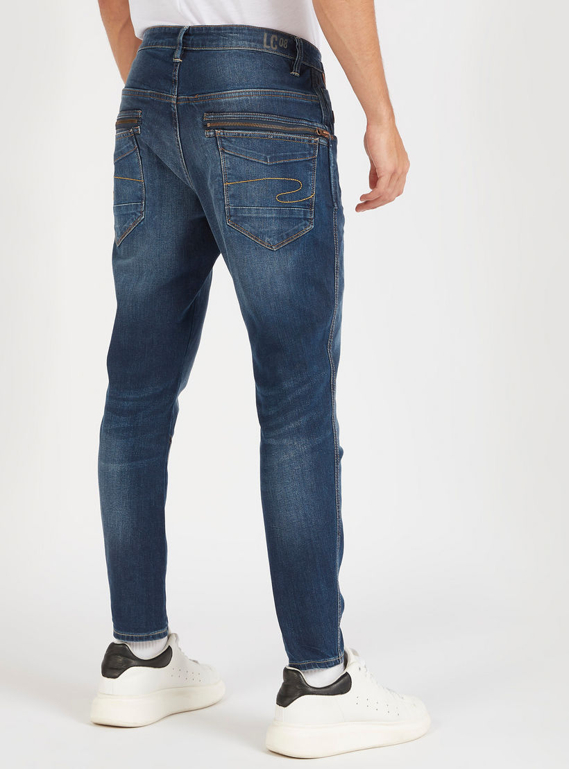 بنطلون جينز دنيم مضلّع سادة من لي كوبر-men-clothing-bottoms-jeans-image-1