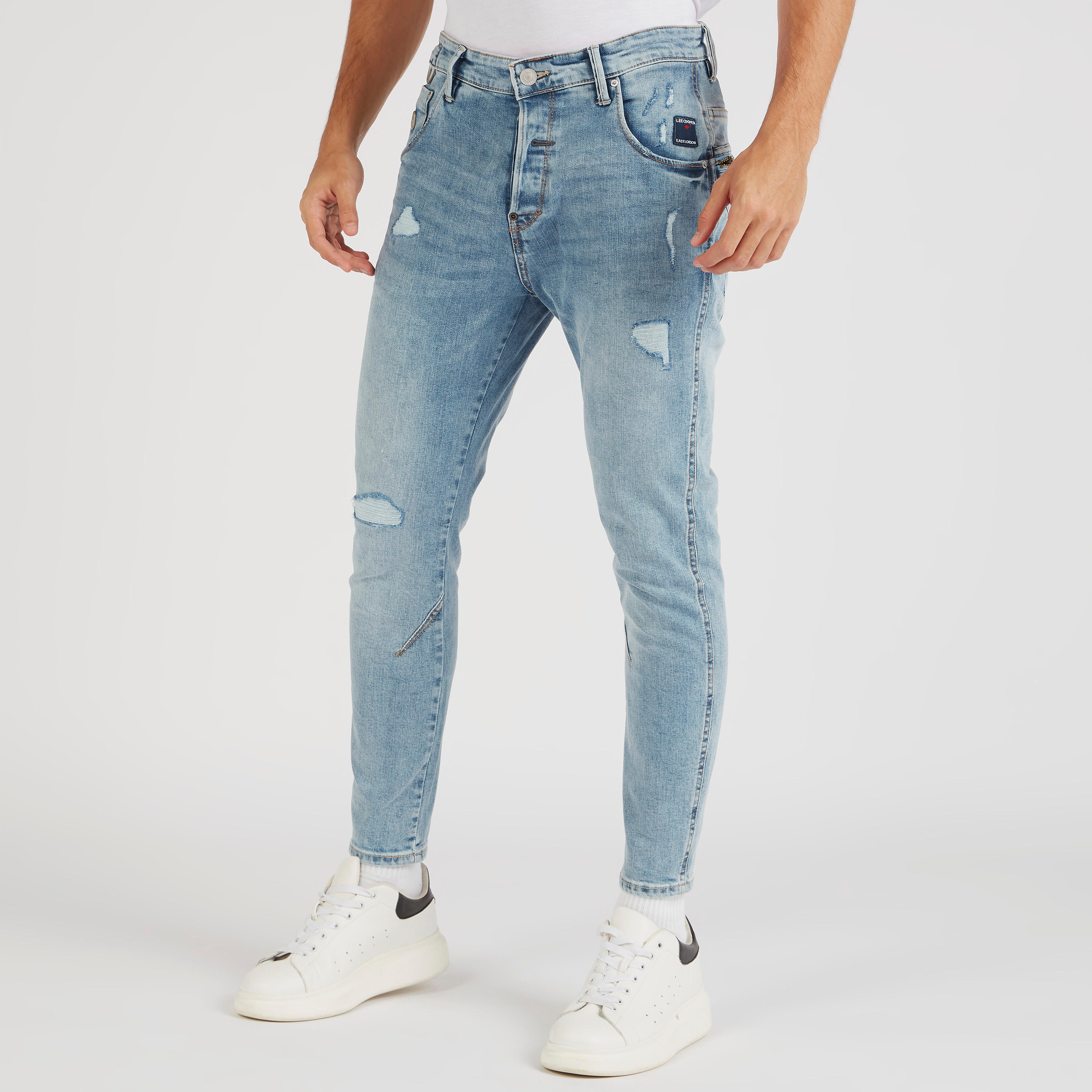 بنطلون جينز دنيم مضلّع بجيوب وخصر متوسّط الارتفاع-men-clothing-bottoms-jeans-image-5