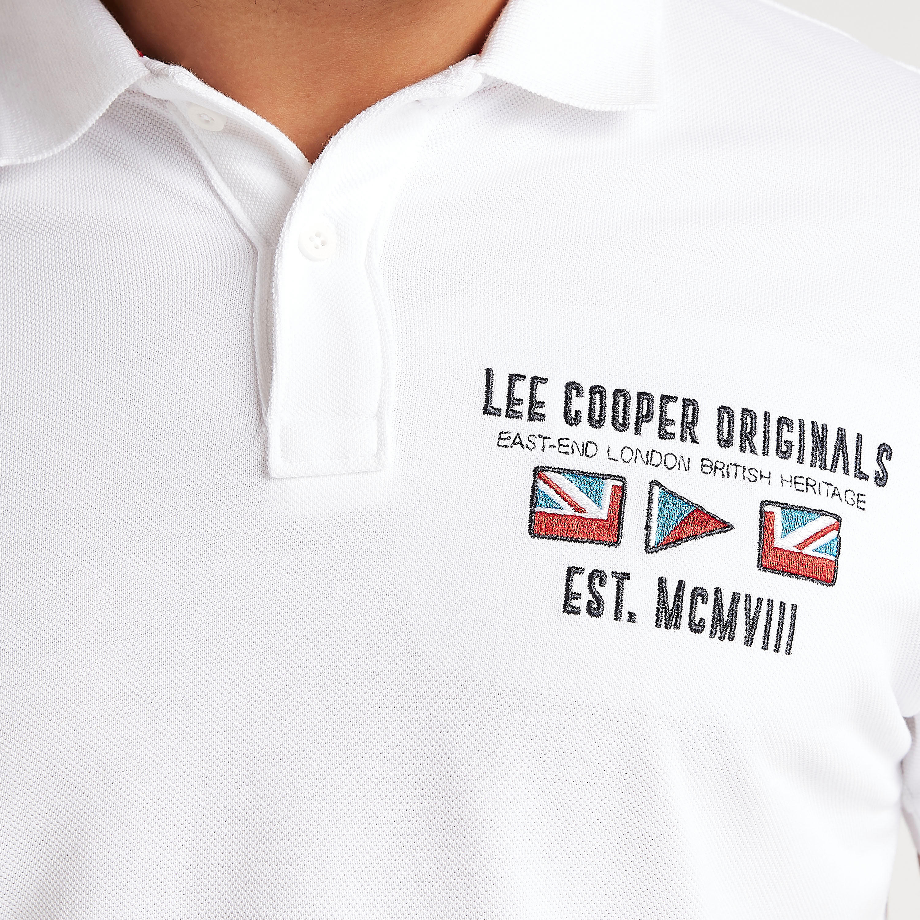 تيشيرت بولو مطرّز بأكمام قصيرة من لي كوبر-men-clothing-tshirtsandpolos-polos-image-3