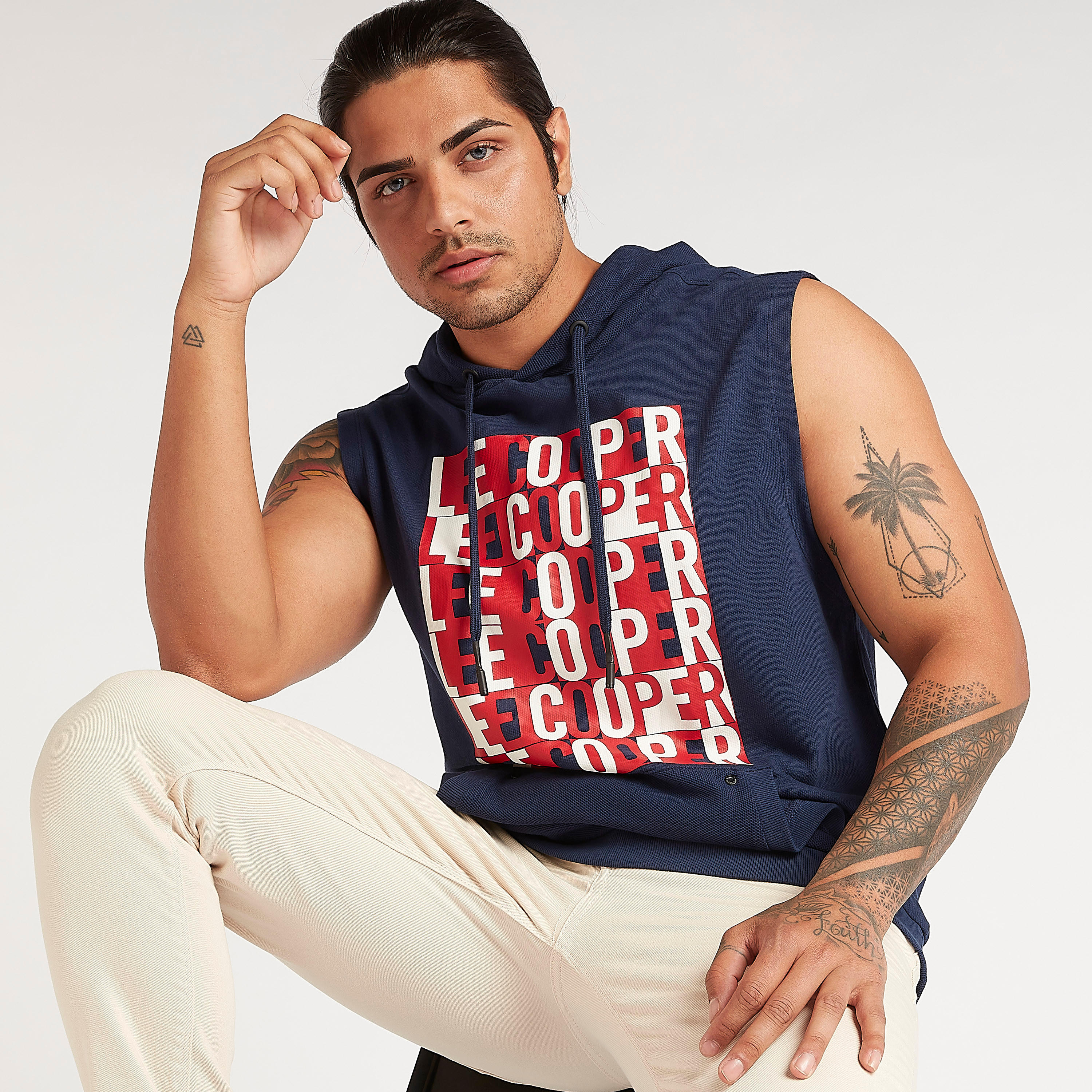 Lee Cooper Printed Sleeveless Hoodie with Kangaroo Pocket-men-clothing-tshirtsandpolos-tshirts-image-6