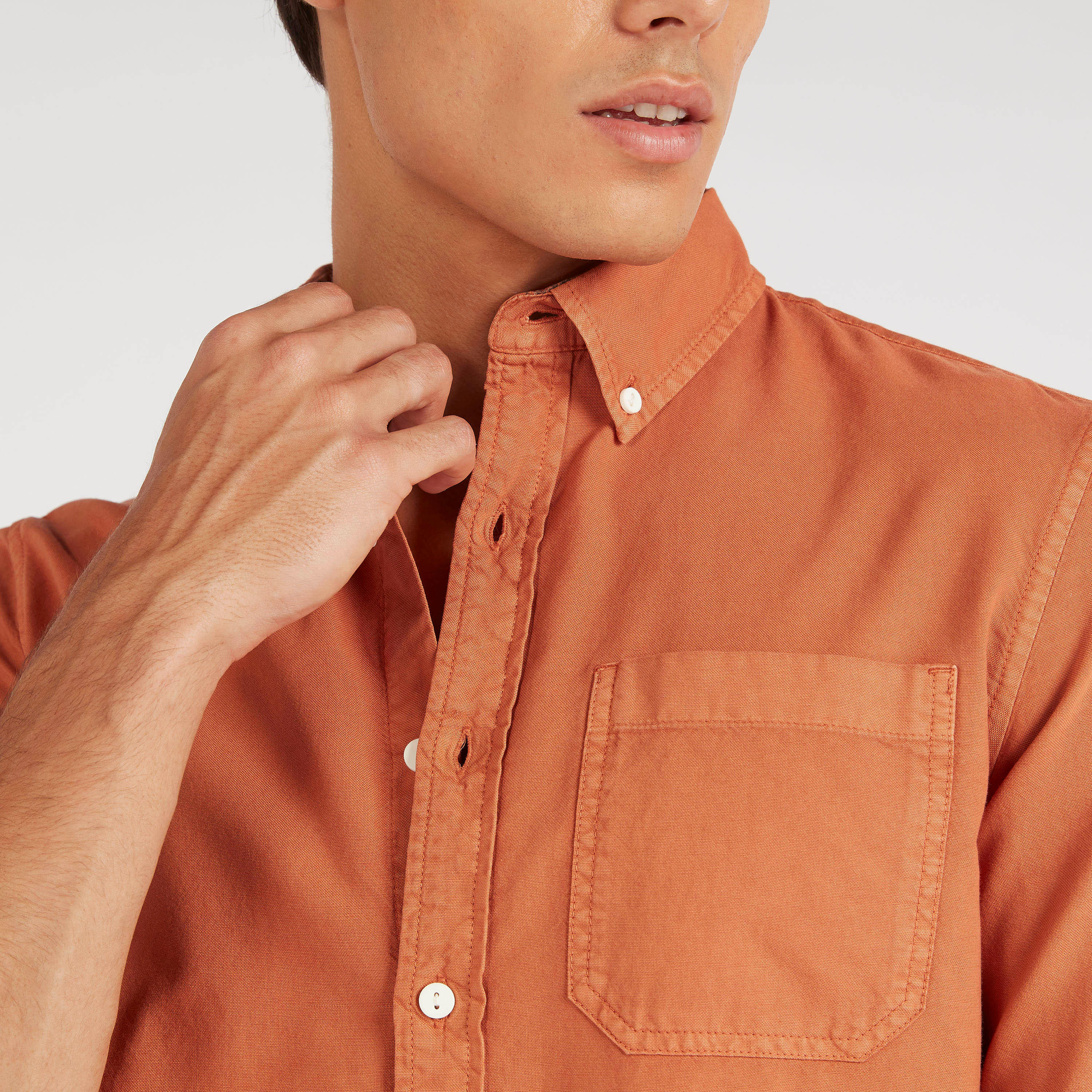 قميص دنيم سادة بأكمام طويلة من لي كوبر-men-clothing-shirts-image-3