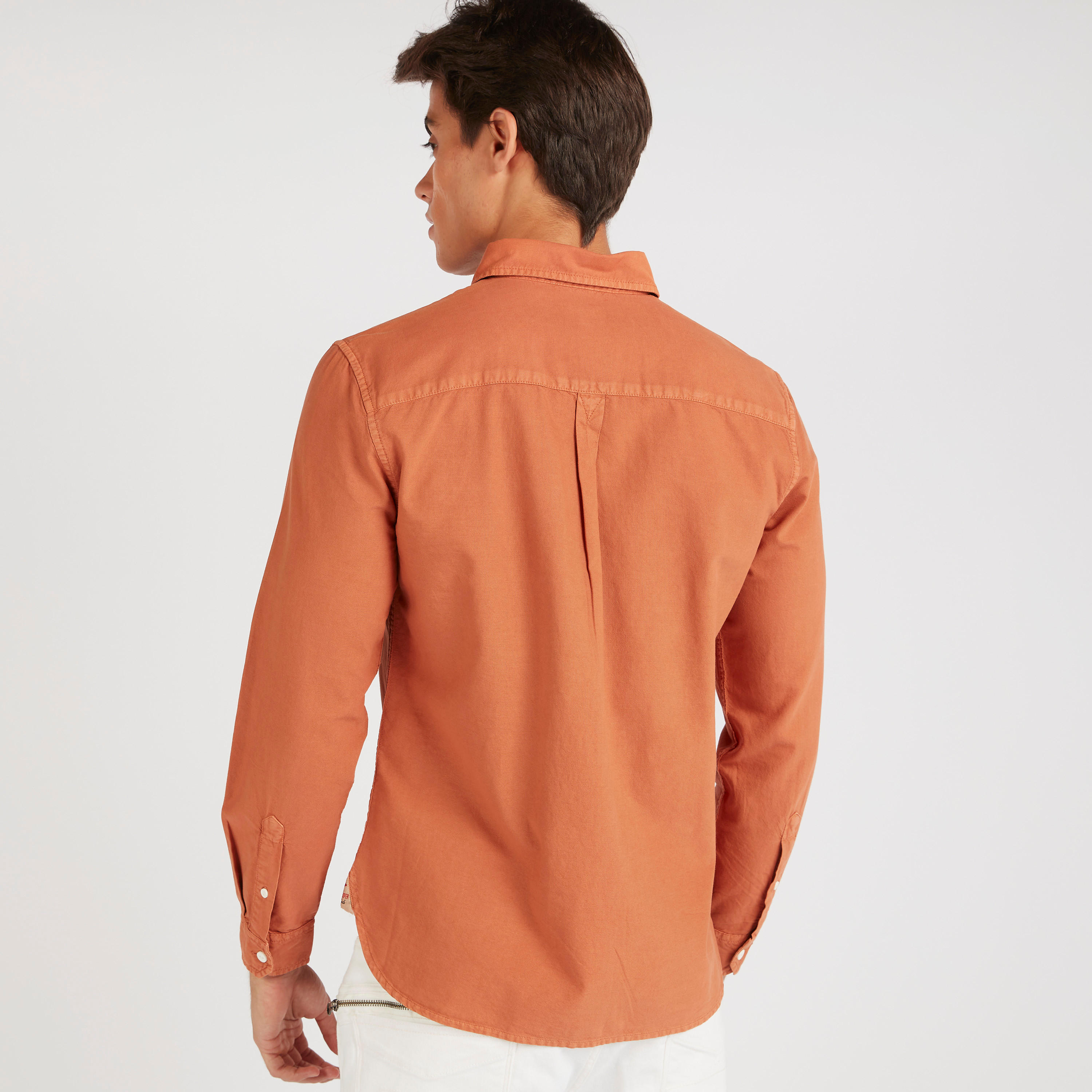 قميص دنيم سادة بأكمام طويلة من لي كوبر-men-clothing-shirts-image-2