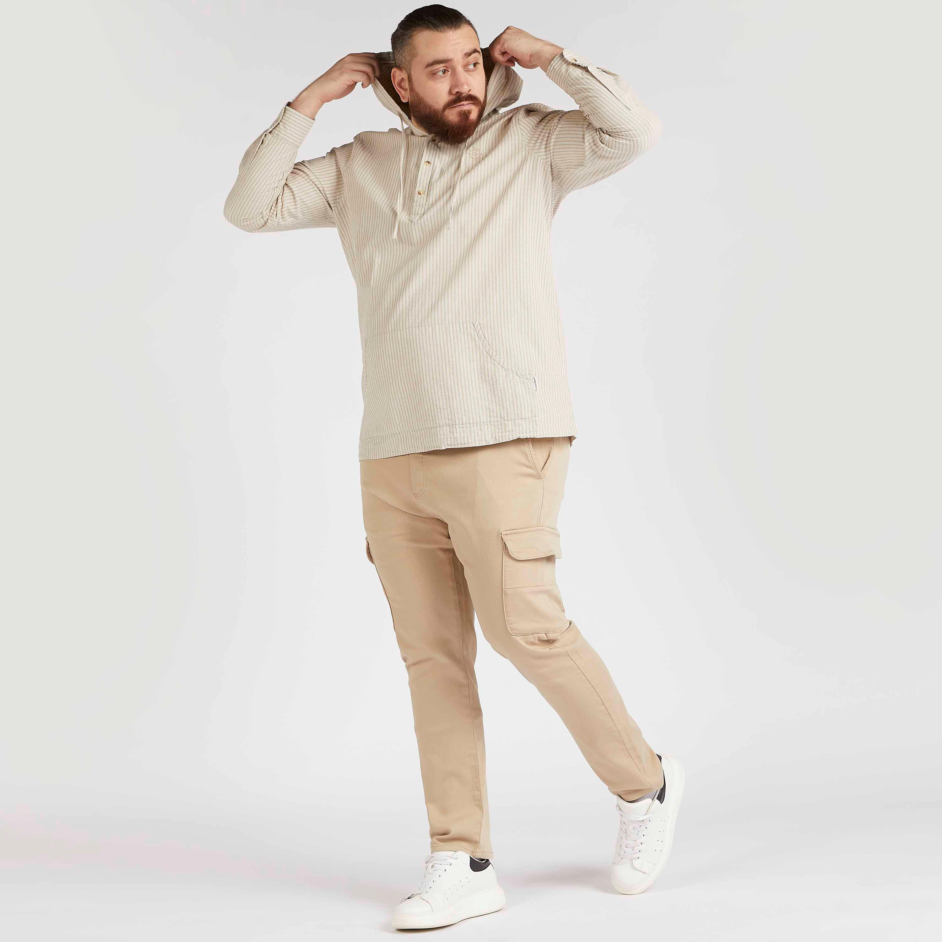 قميص دنيم مقلّم بأكمام طويلة وقبّعة من لي كوبر-men-clothing-shirts-image-2