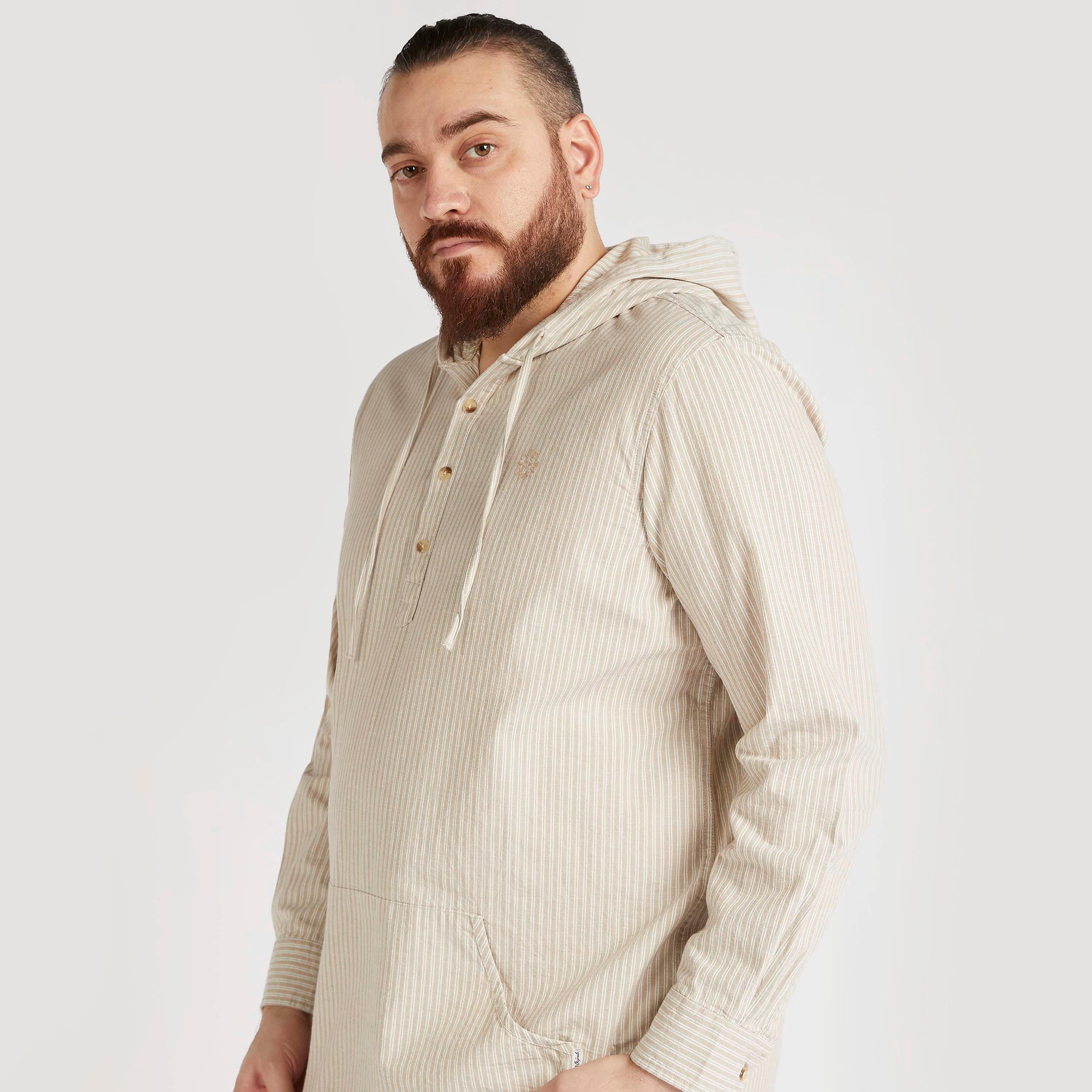 قميص دنيم مقلّم بأكمام طويلة وقبّعة من لي كوبر-men-clothing-shirts-image-6
