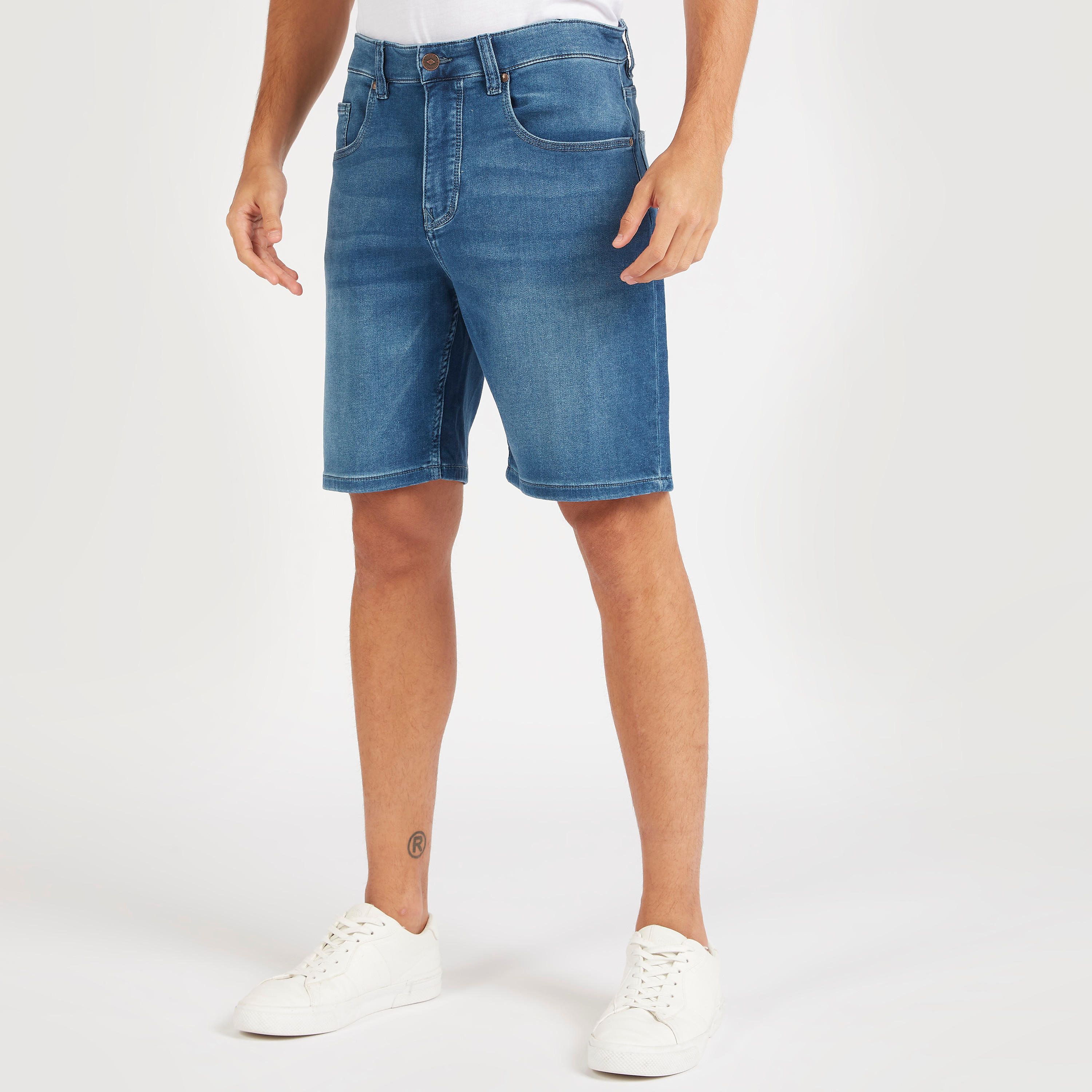 Lee Cooper Denim Shorts with Button Closure and Pockets-men-clothing-bottoms-shorts-image-5