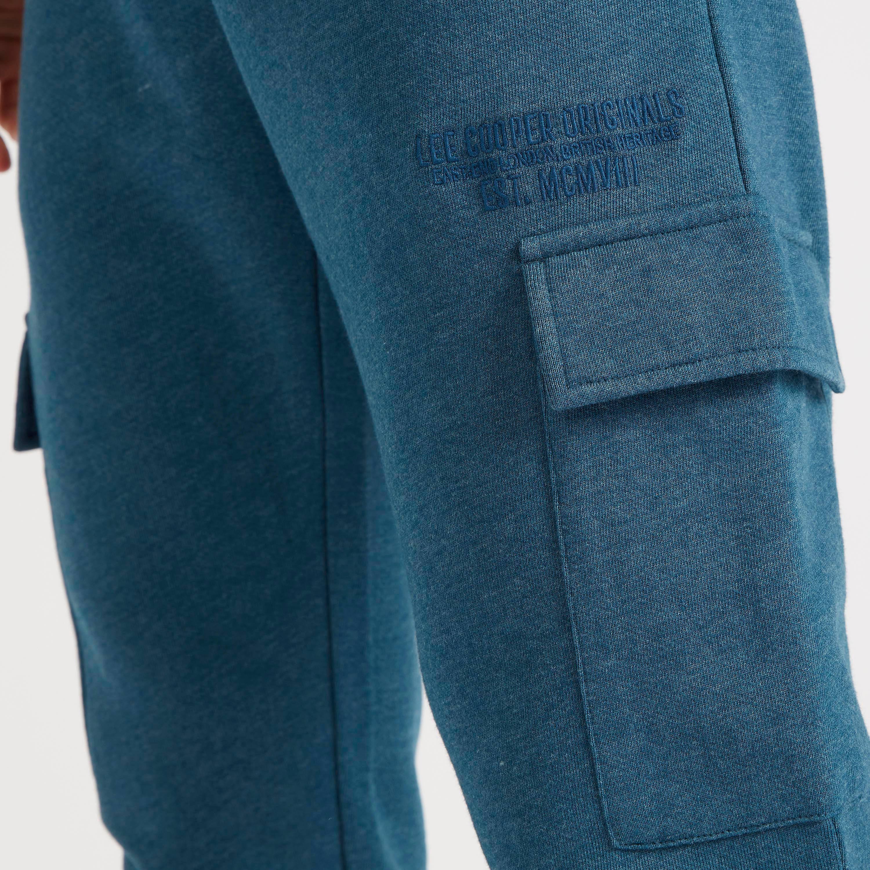 بنطلون رياضي سادة بجيوب وخصر متوسّط الارتفاع من لي كوبر-men-clothing-bottoms-joggers-image-5
