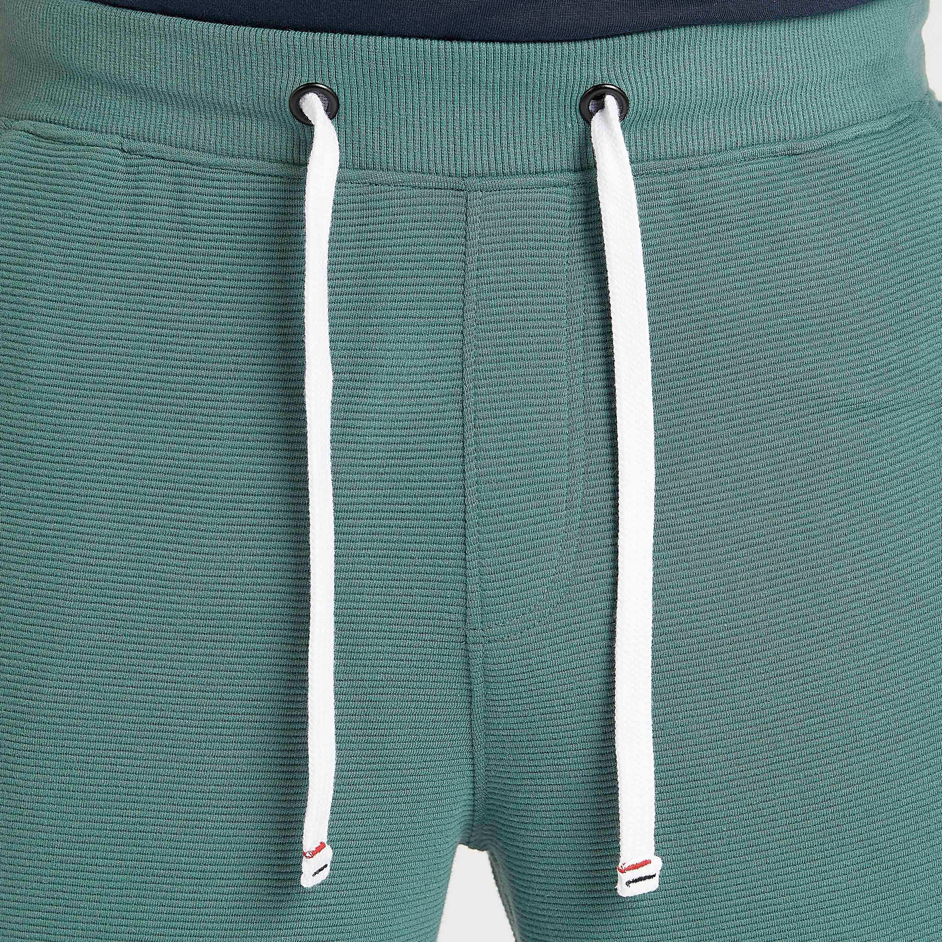 Lee Cooper Textured Mid-Rise Shorts with Drawstring-men-clothing-bottoms-shorts-image-3