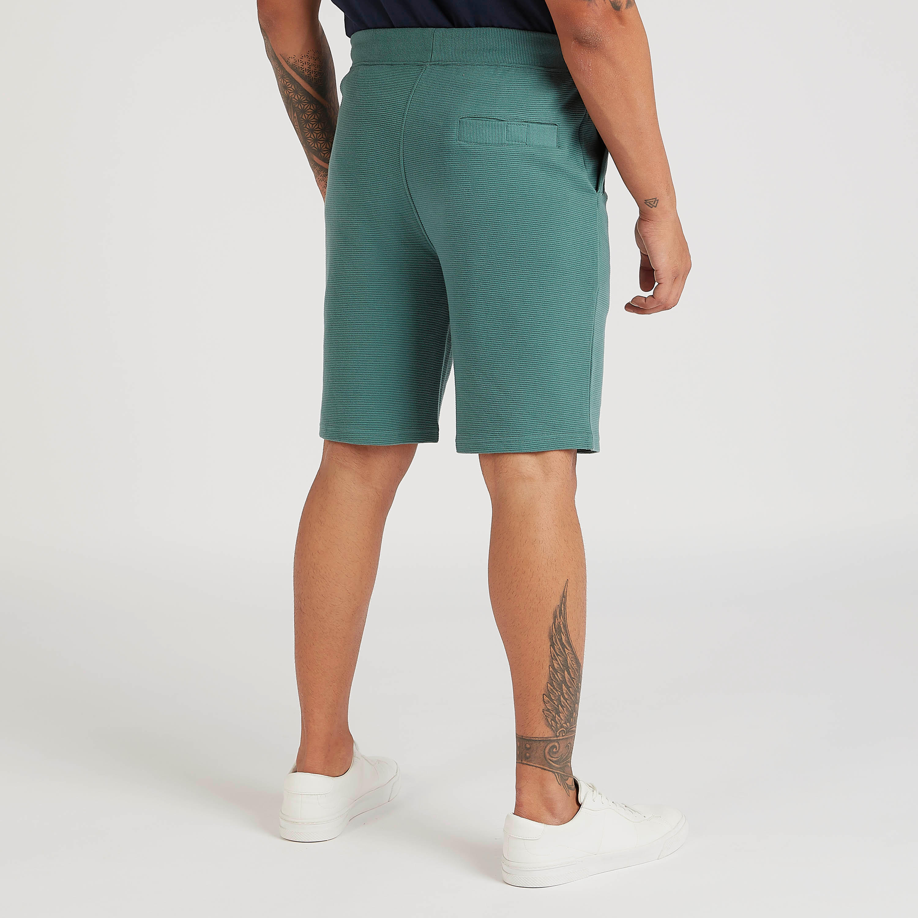 Lee Cooper Textured Mid-Rise Shorts with Drawstring-men-clothing-bottoms-shorts-image-4