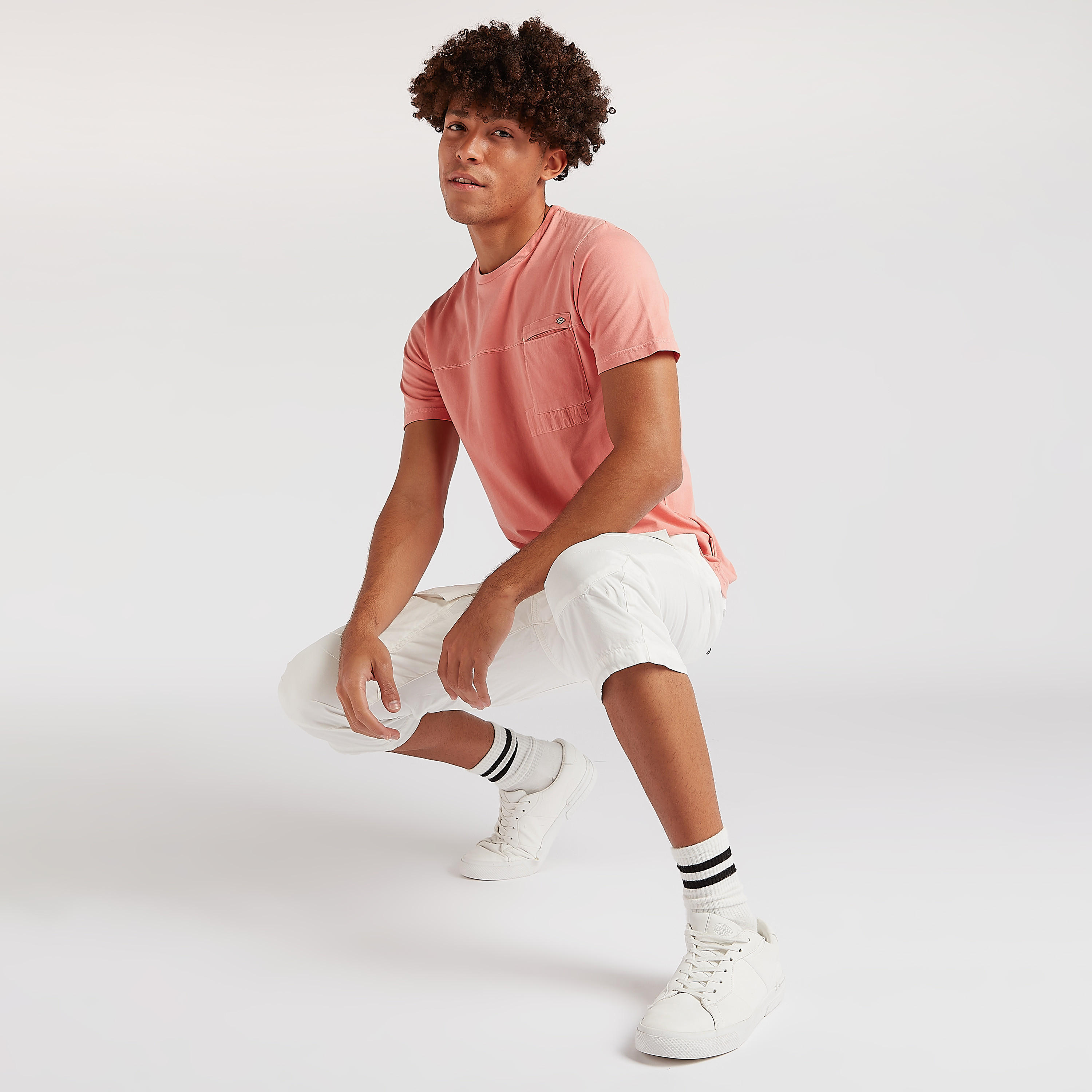 Solid Flexi Waist Cargo Shorts with Pockets-men-clothing-bottoms-shorts-image-2
