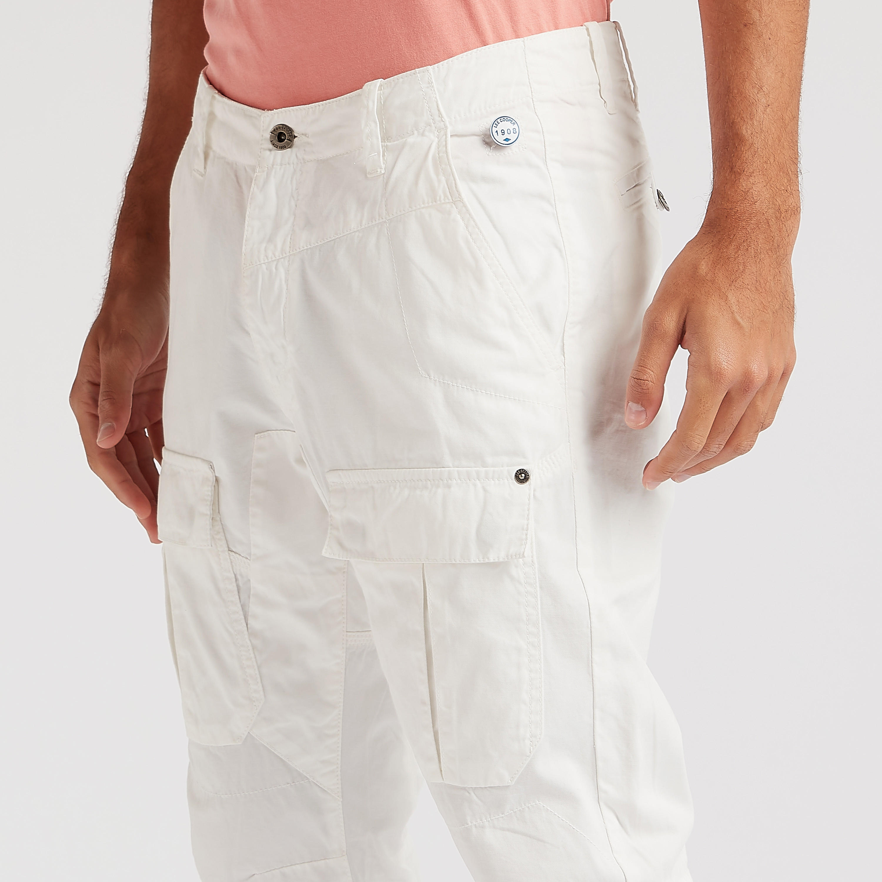 Solid Flexi Waist Cargo Shorts with Pockets-men-clothing-bottoms-shorts-image-3