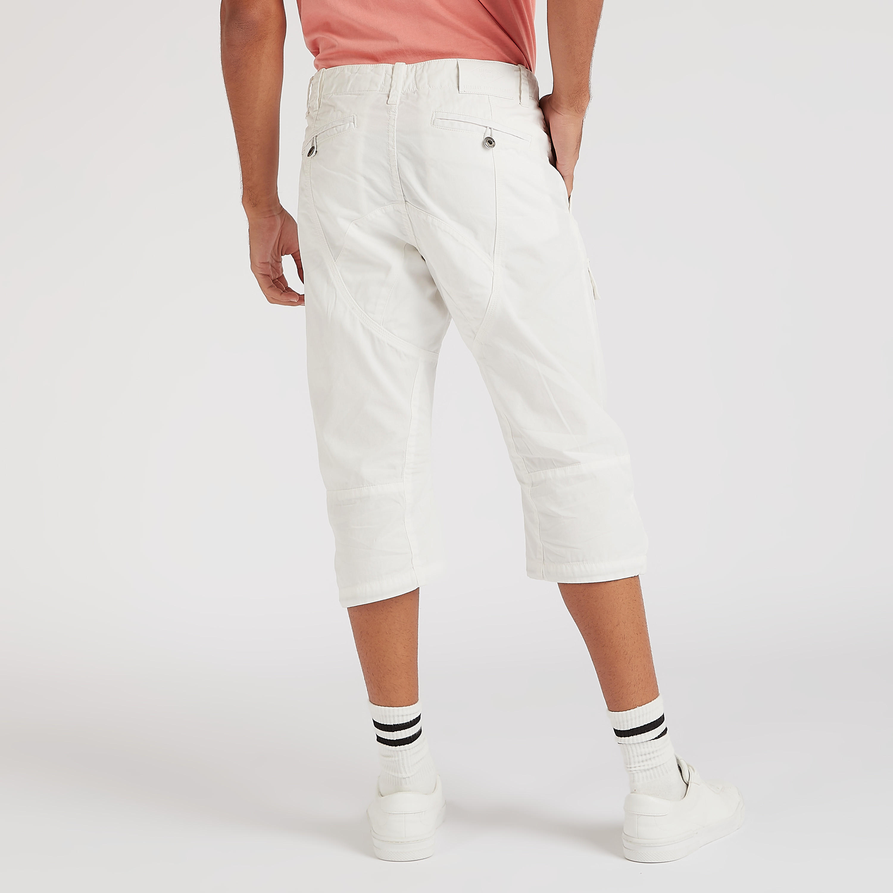 Solid Flexi Waist Cargo Shorts with Pockets-men-clothing-bottoms-shorts-image-4