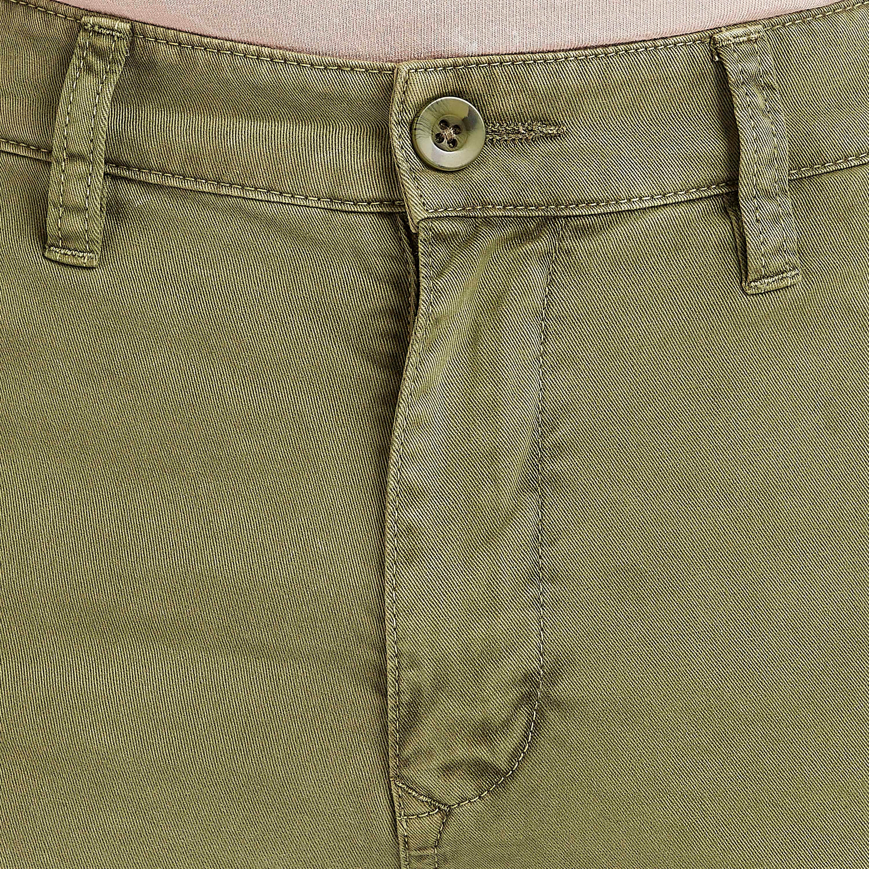 Lee Cooper Solid Mid-Rise Shorts with Button Closure-men-clothing-bottoms-shorts-image-3