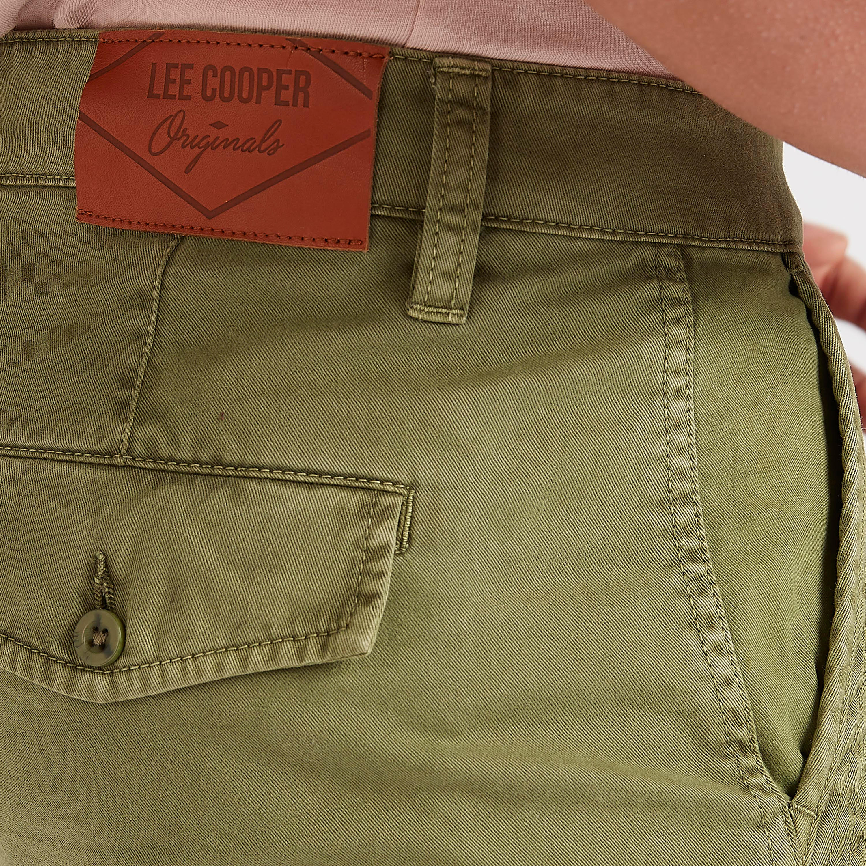 Lee Cooper Solid Mid-Rise Shorts with Button Closure-men-clothing-bottoms-shorts-image-6