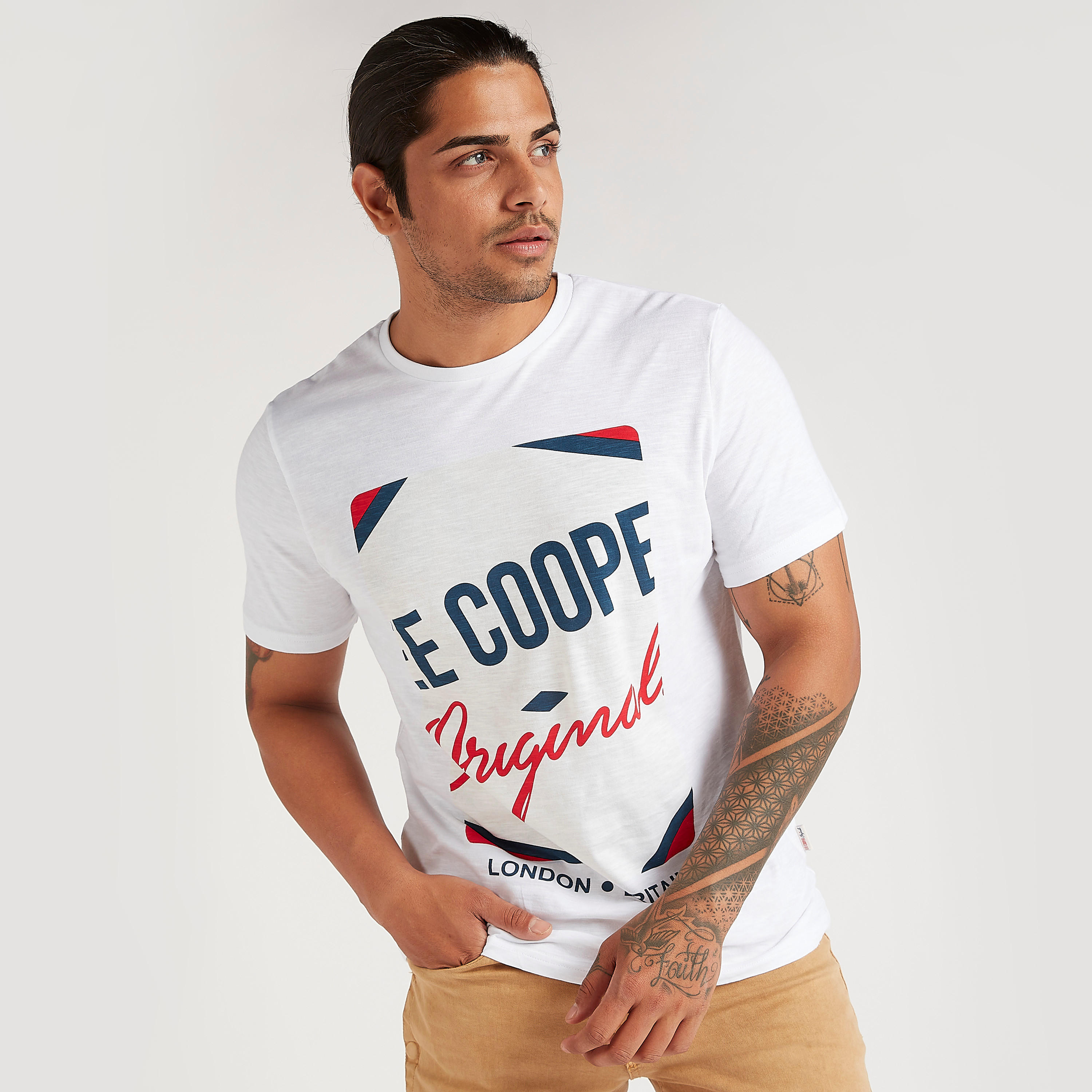 Lee Cooper Printed T-shirt with Short Sleeves-men-clothing-tshirtsandpolos-tshirts-image-1