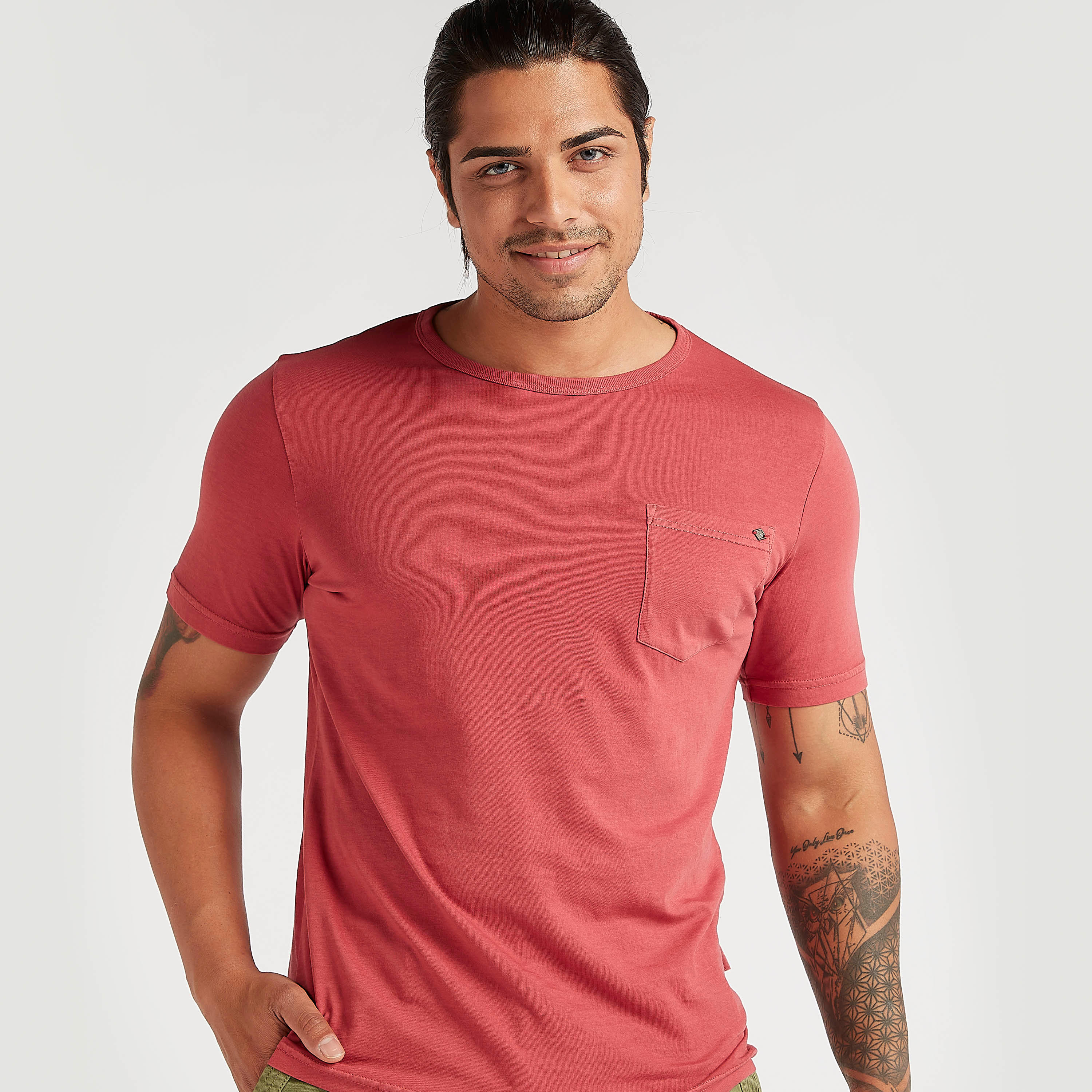 Lee Cooper Solid Crew Neck T-shirt with Chest Pocket-men-clothing-tshirtsandpolos-tshirts-image-1