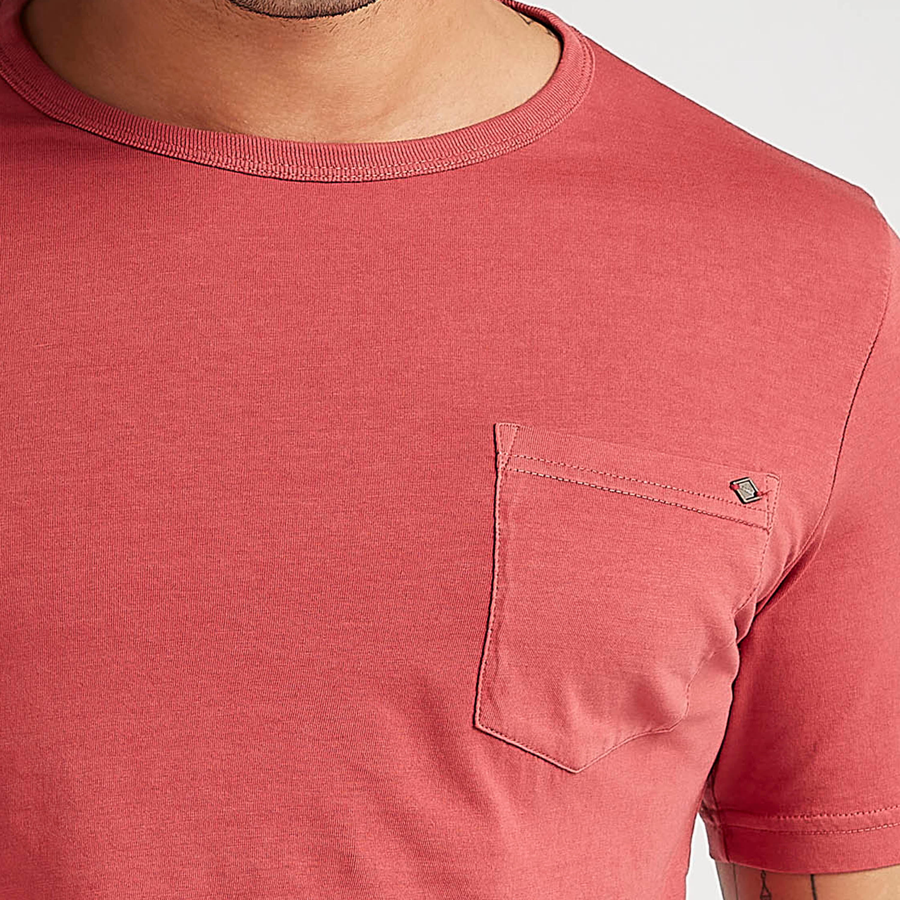Lee Cooper Solid Crew Neck T-shirt with Chest Pocket-men-clothing-tshirtsandpolos-tshirts-image-3