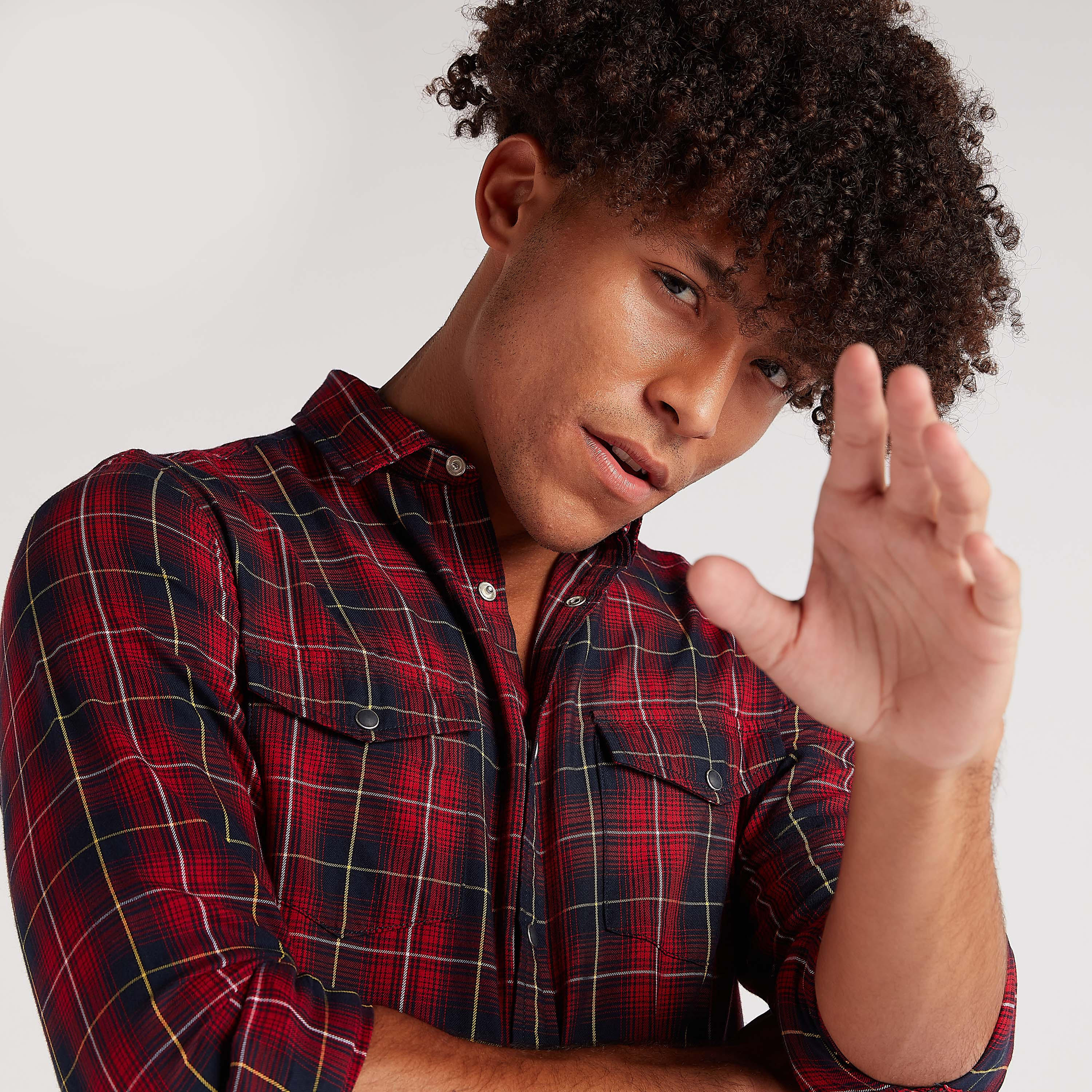 Lee Cooper Checked Shirt with Flap Pockets-men-clothing-shirts-image-2