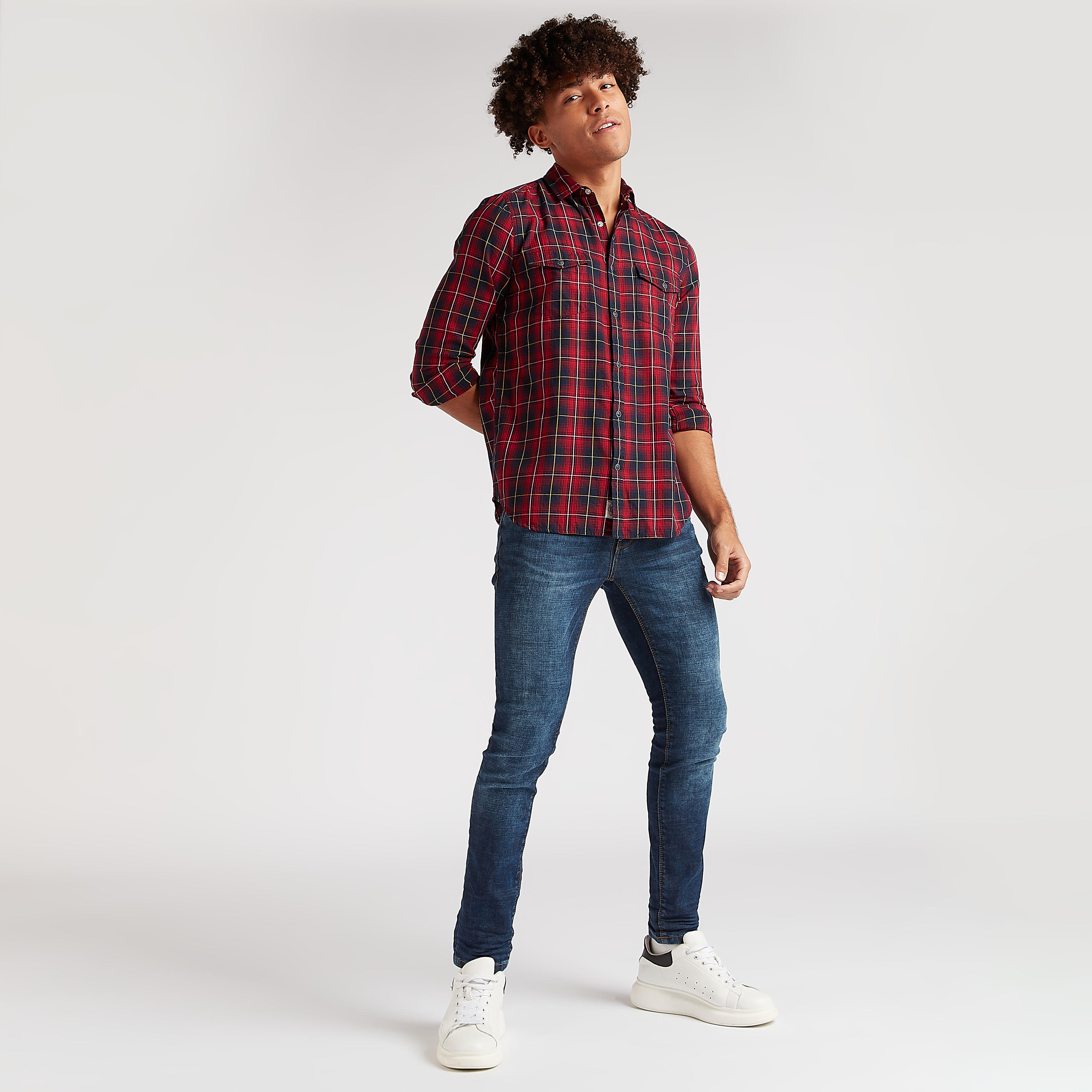 Lee Cooper Checked Shirt with Flap Pockets-men-clothing-shirts-image-3
